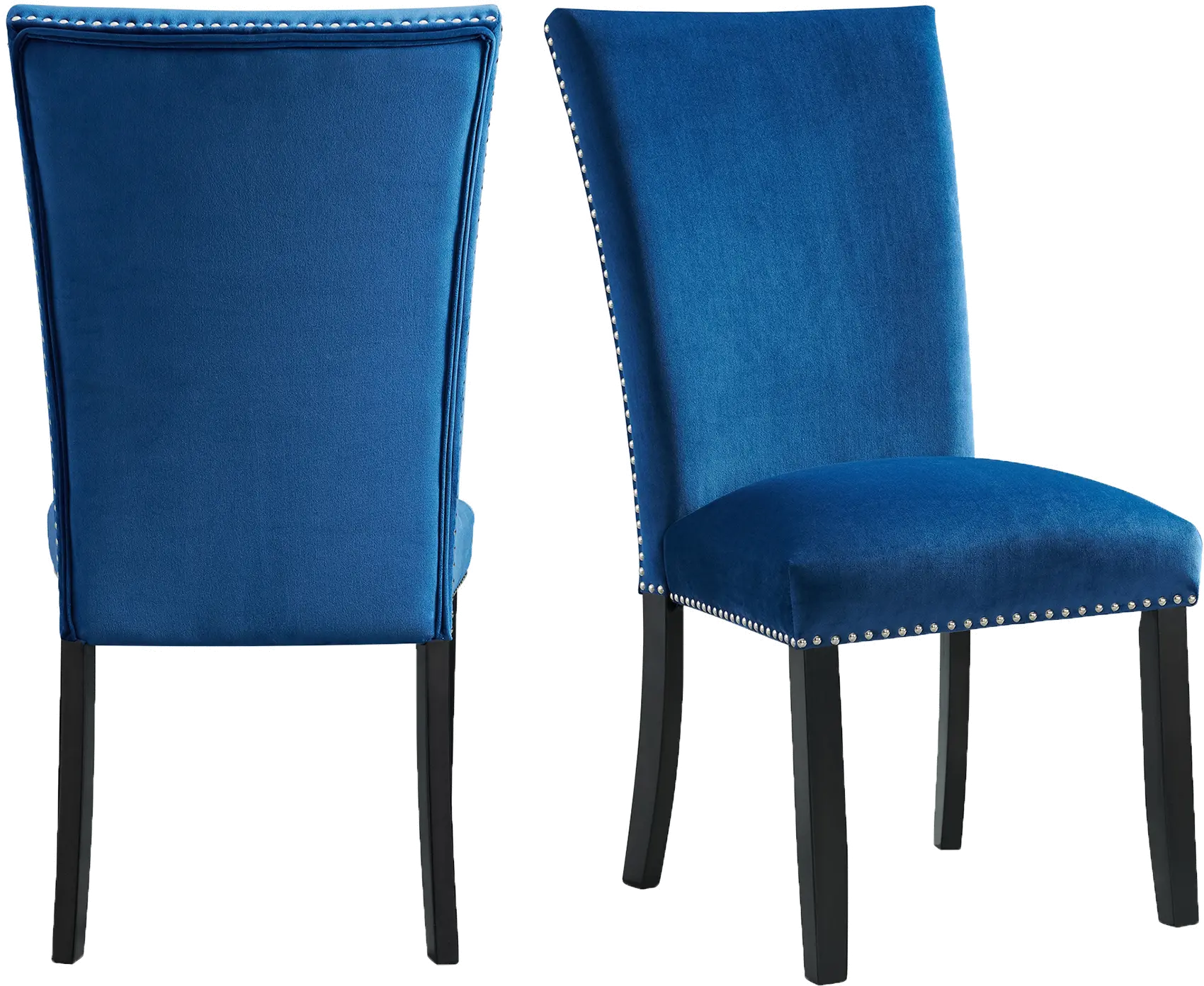 Valentino Blue Velvet Dining Chair-5