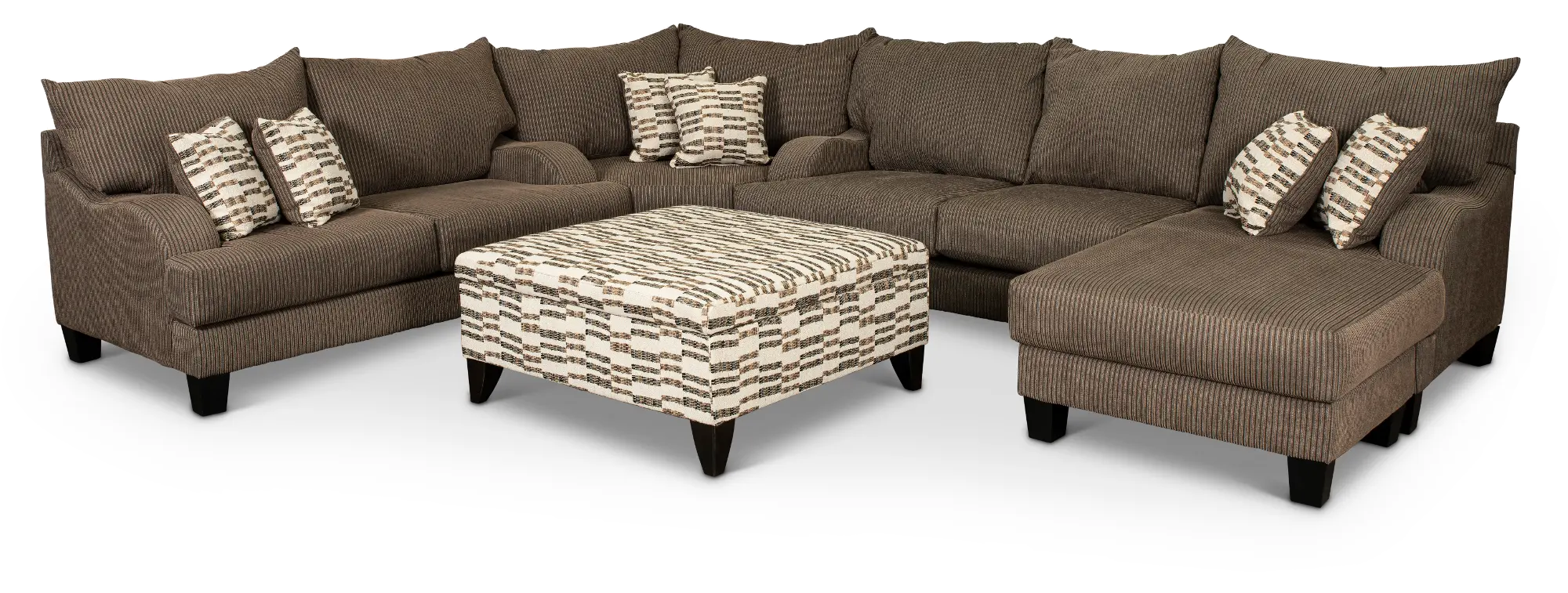 3PC/LAGUNA2/GRY/OPT2 Laguna Brown-Gray 3 Piece Sectional with Chaise-2