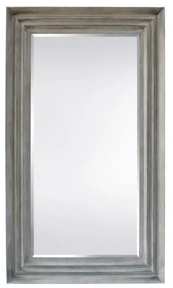 Rustic Gray and Brown Wooden Floor Mirror-1