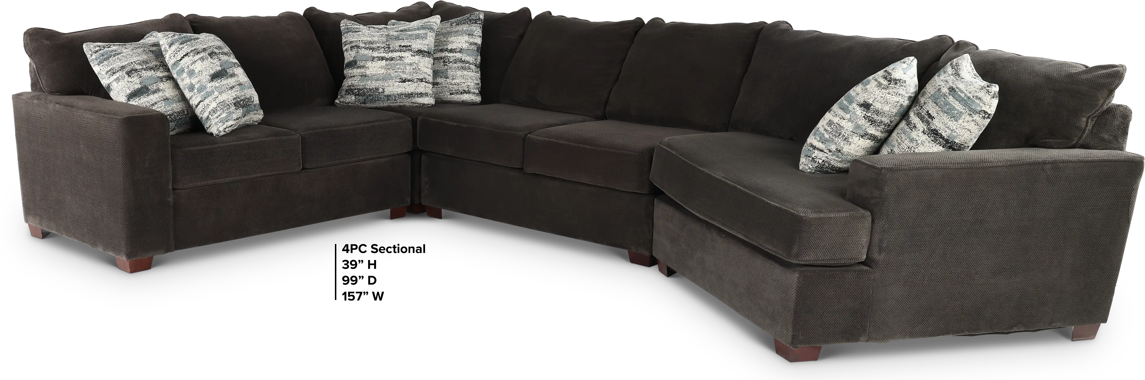 4PC/AUTMN/STLG/OPT6 Autumn Gray 4 Piece Sectional-3