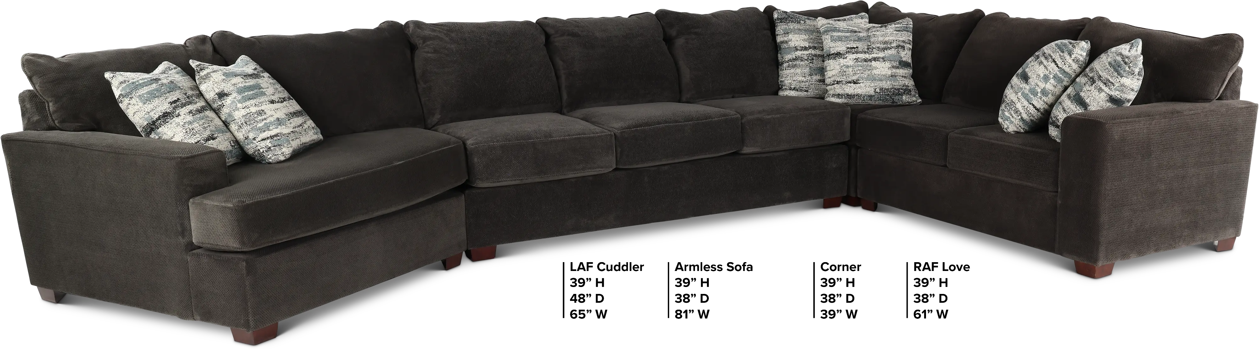 4PC/AUTMN/STLG/OPT8 Autumn Gray 4 Piece Sectional-3