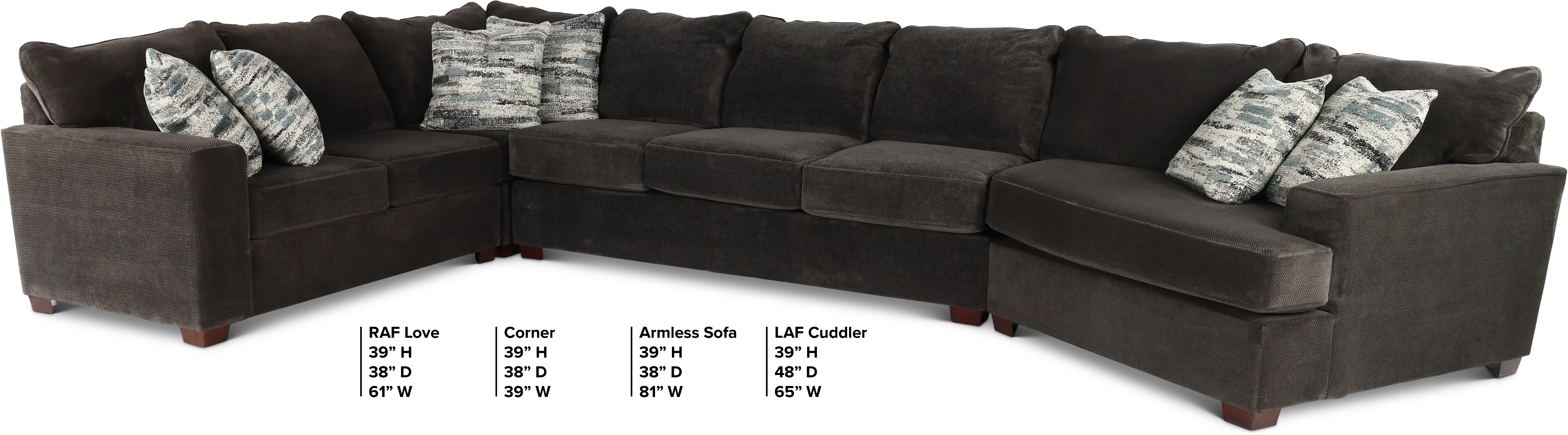 4PC/AUTMN/STLG/OPT9 Autumn Gray 4 Piece Sectional-2