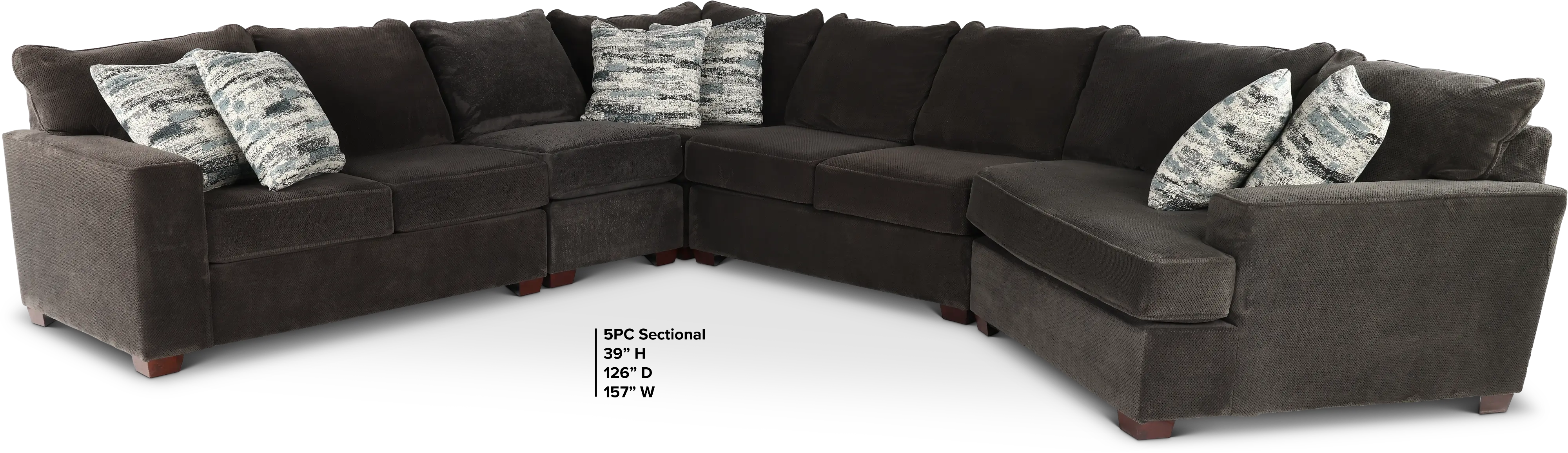 5PC/AUTMN/STLG/OPT7 Autumn Gray 5 Piece Sectional-3