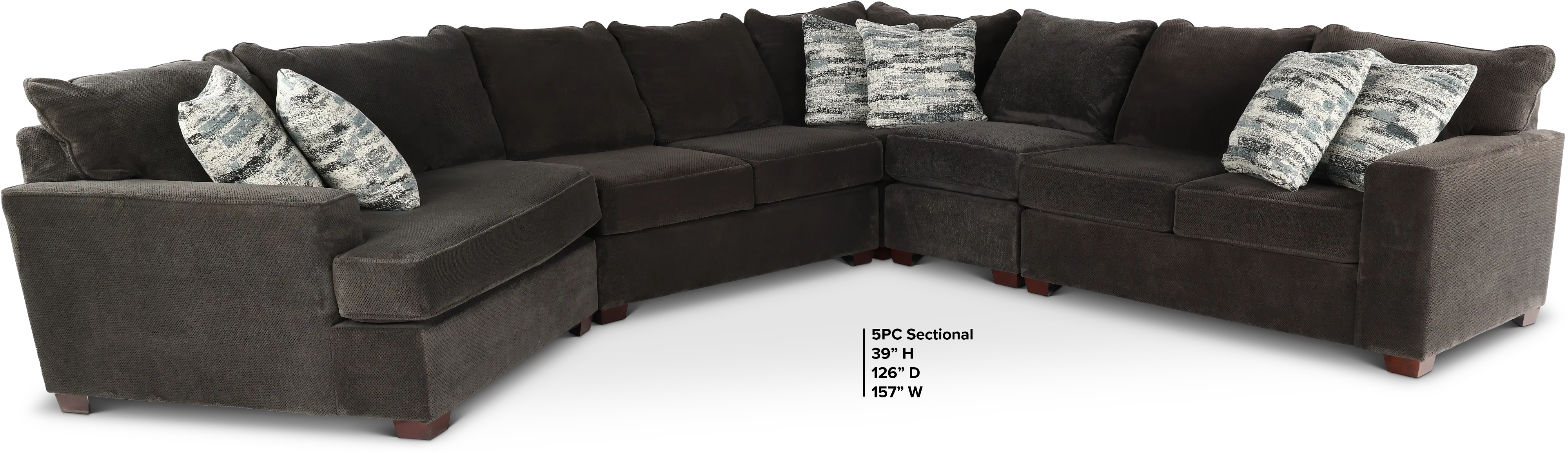 5PC/AUTMN/STLG/OPT8 Autumn Gray 5 Piece Sectional-2