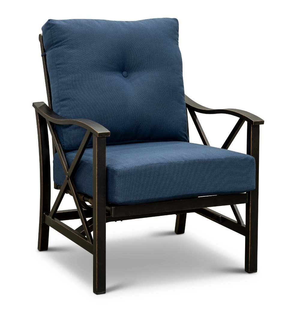 Denison Blue Rocking Patio Club Chair