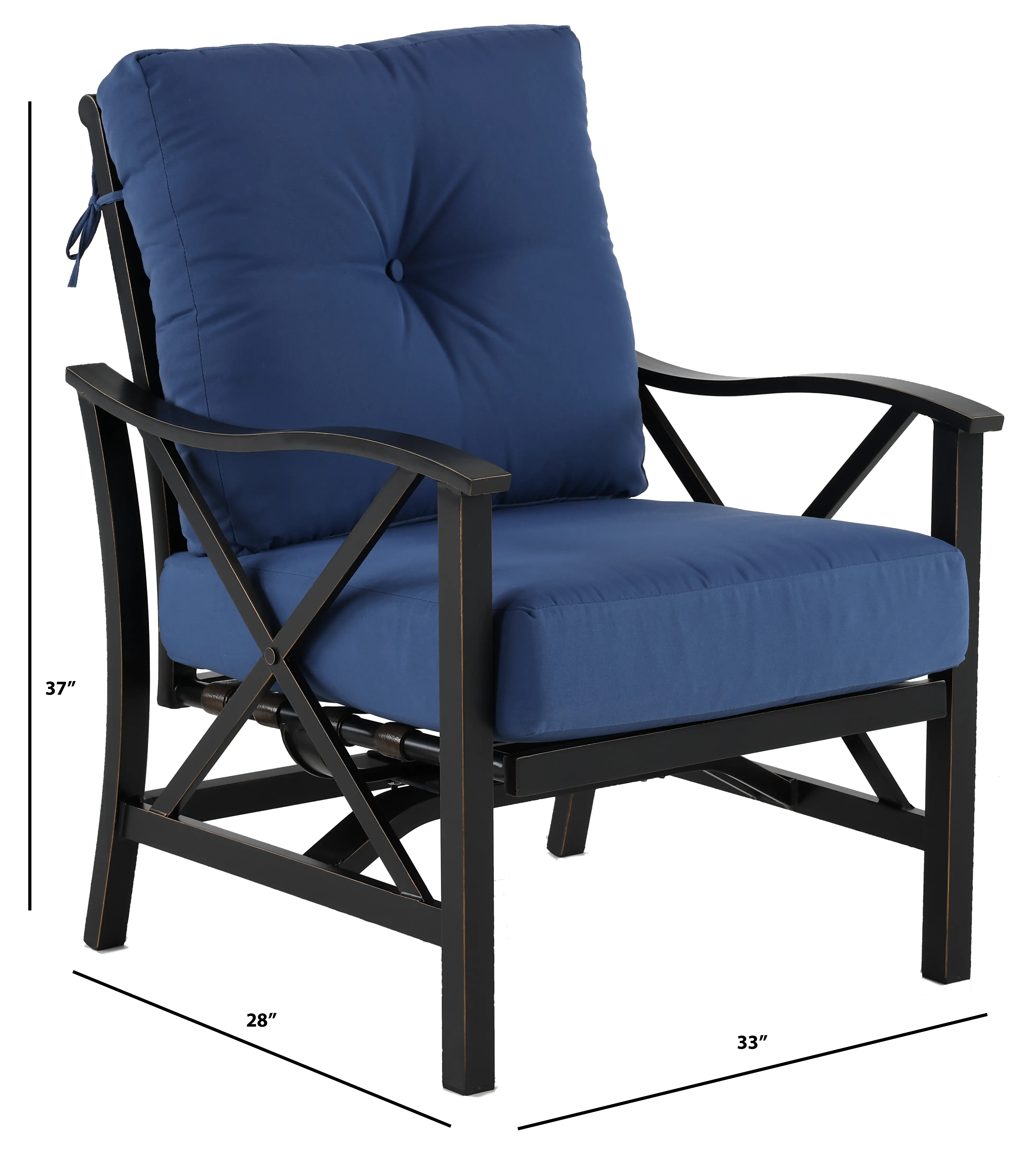Denison Blue Rocking Patio Club Chair-3