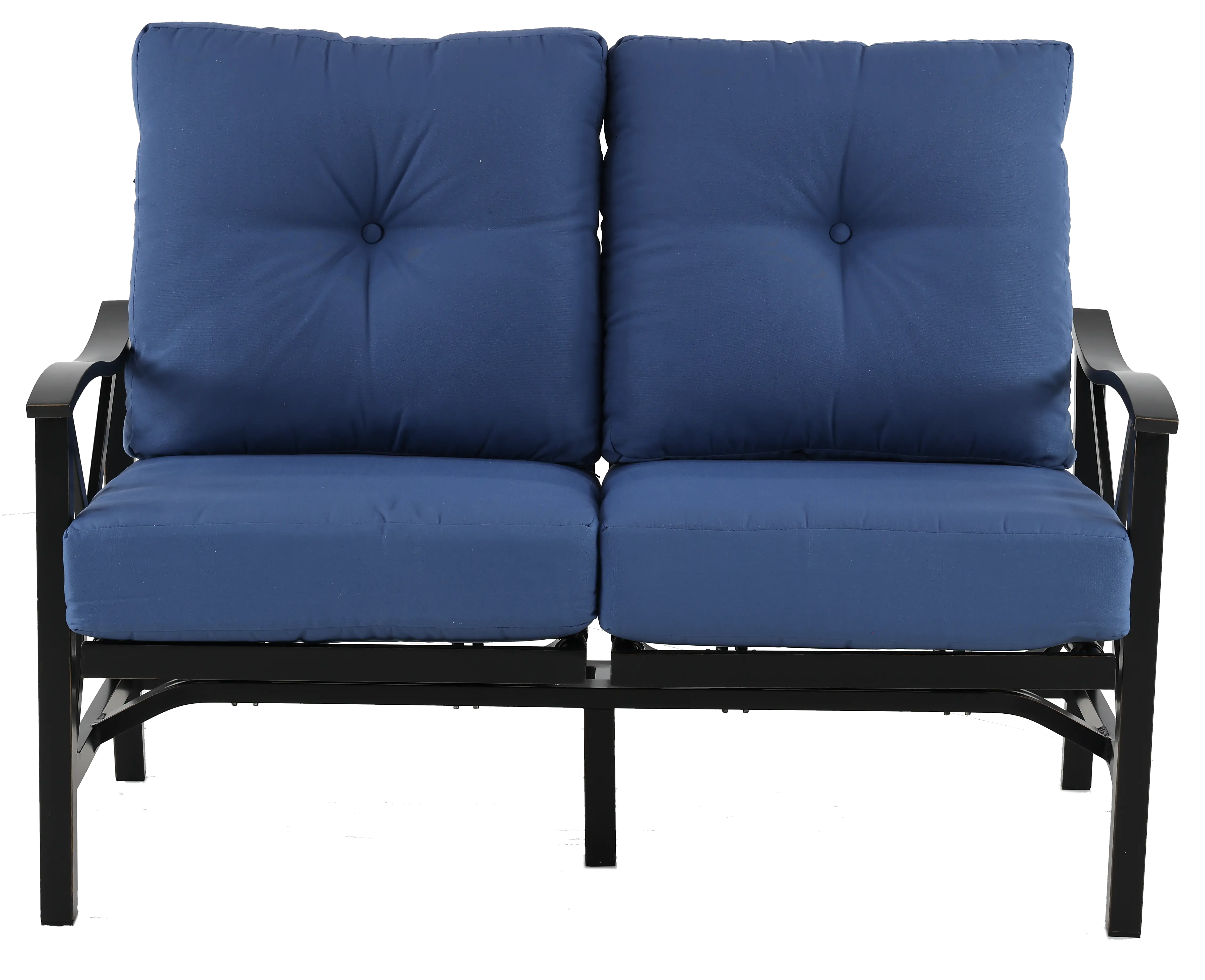 Denison Blue Rocking Patio Loveseat-1