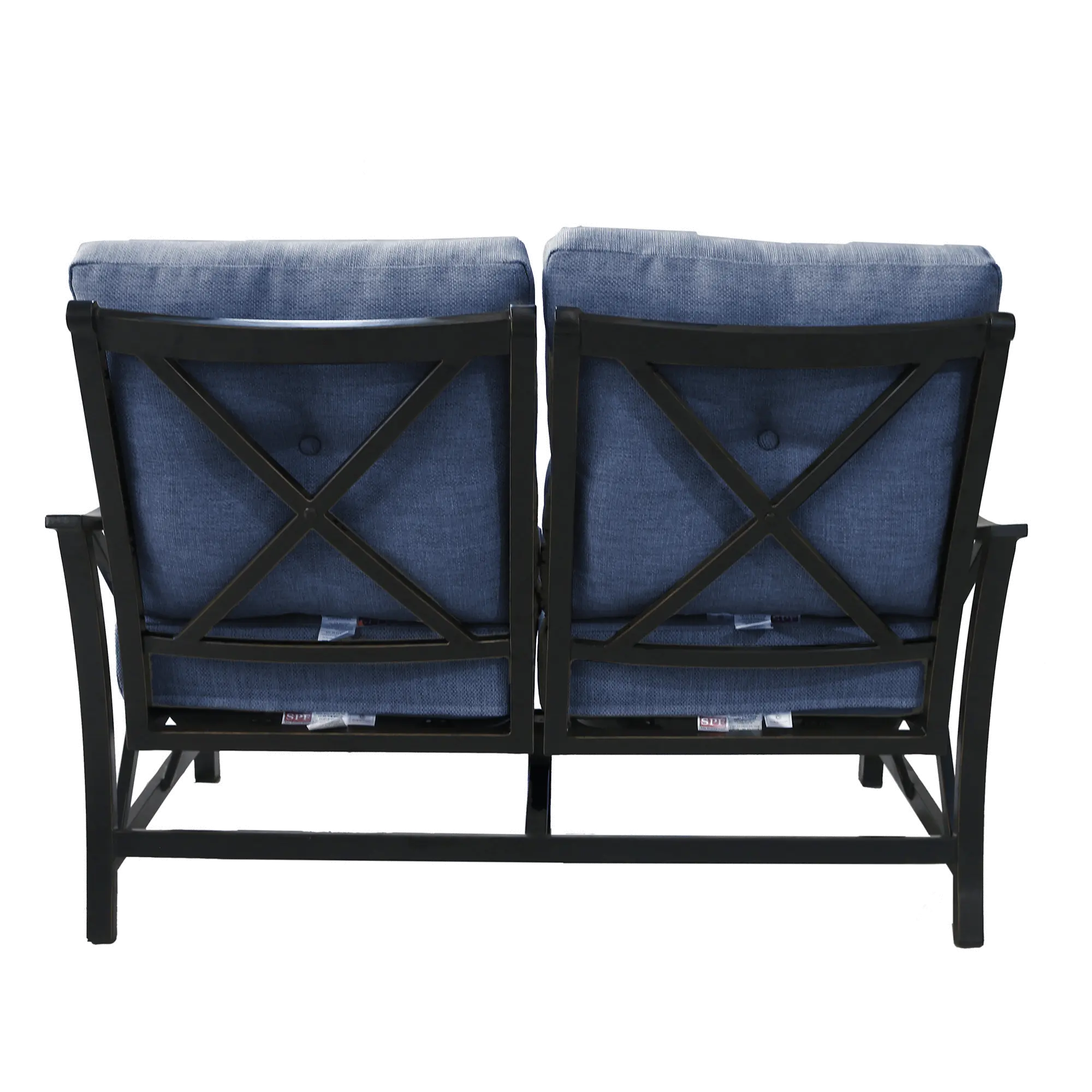 Denison Blue Rocking Patio Loveseat-10