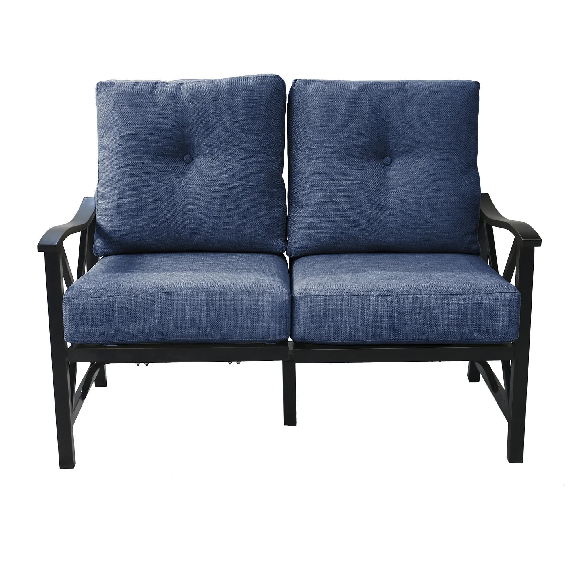 Denison Blue Rocking Patio Loveseat-11