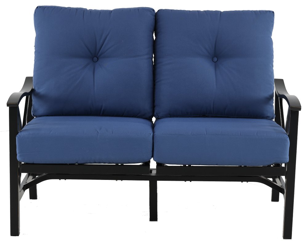 Denison Blue Rocking Patio Loveseat