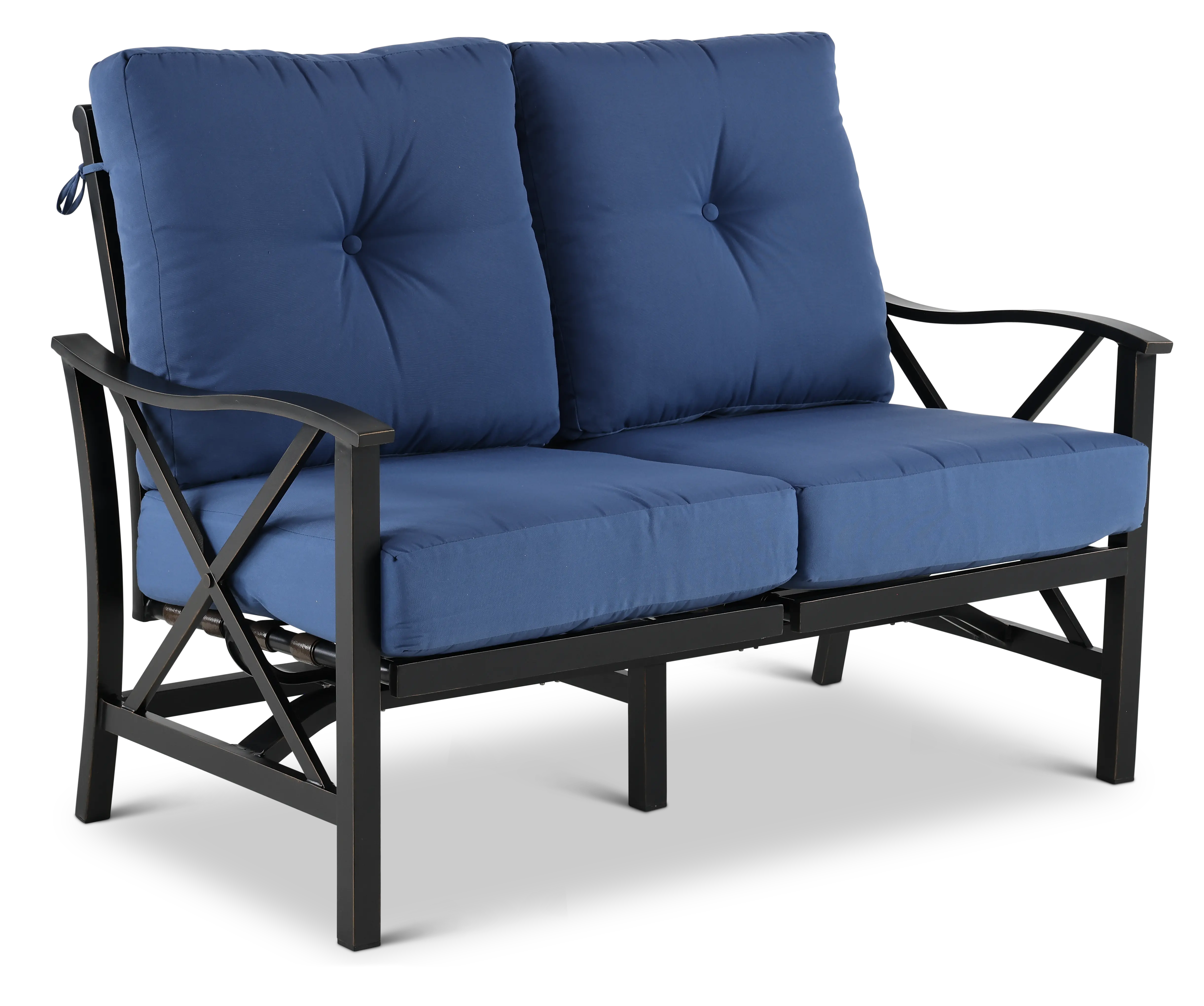 Denison Blue Rocking Patio Loveseat-2