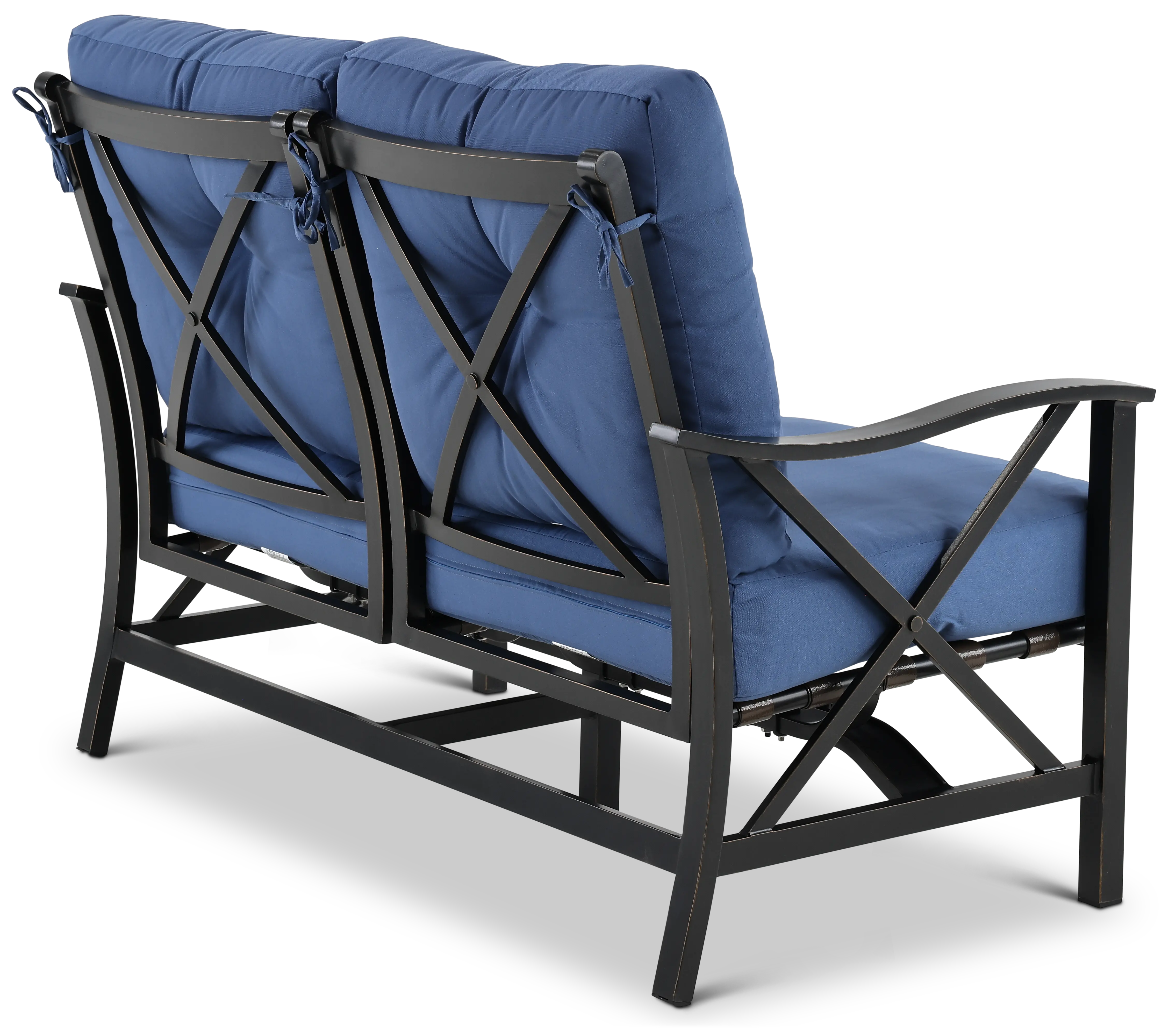 Denison Blue Rocking Patio Loveseat-5