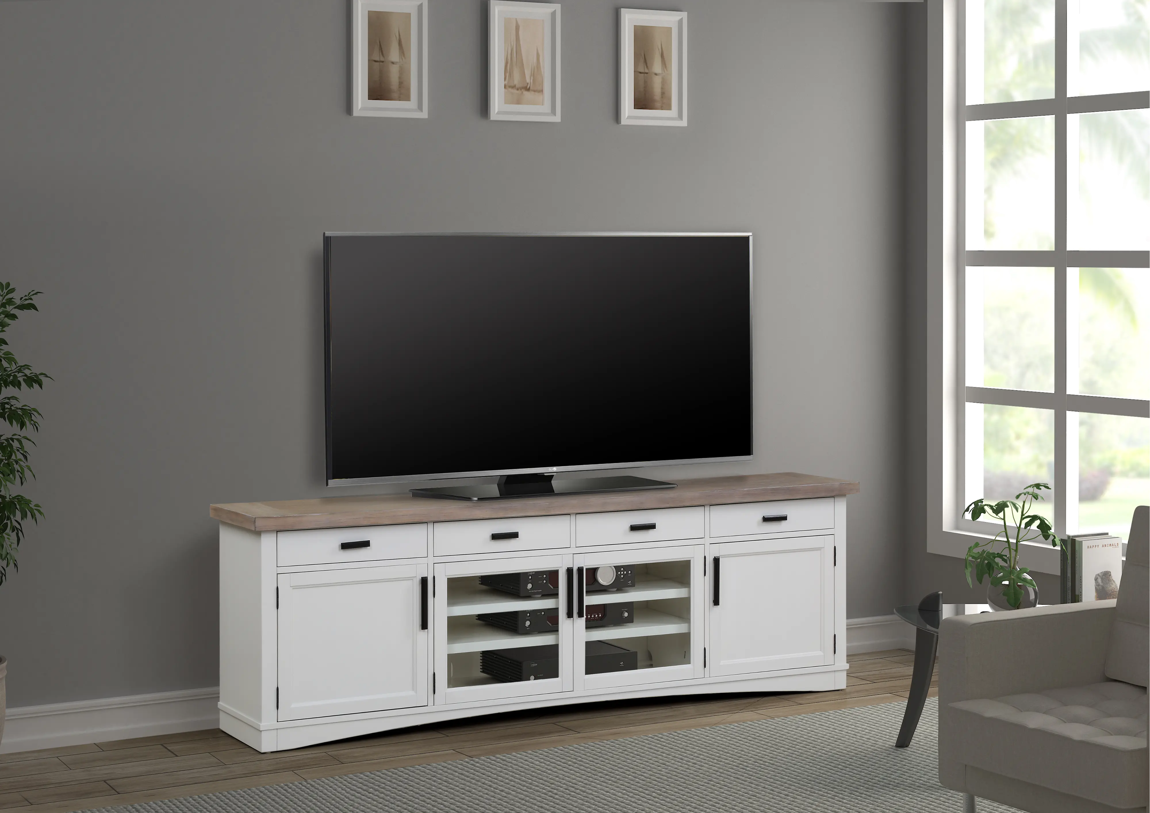 Amy Cotton White 92  TV Stand-2