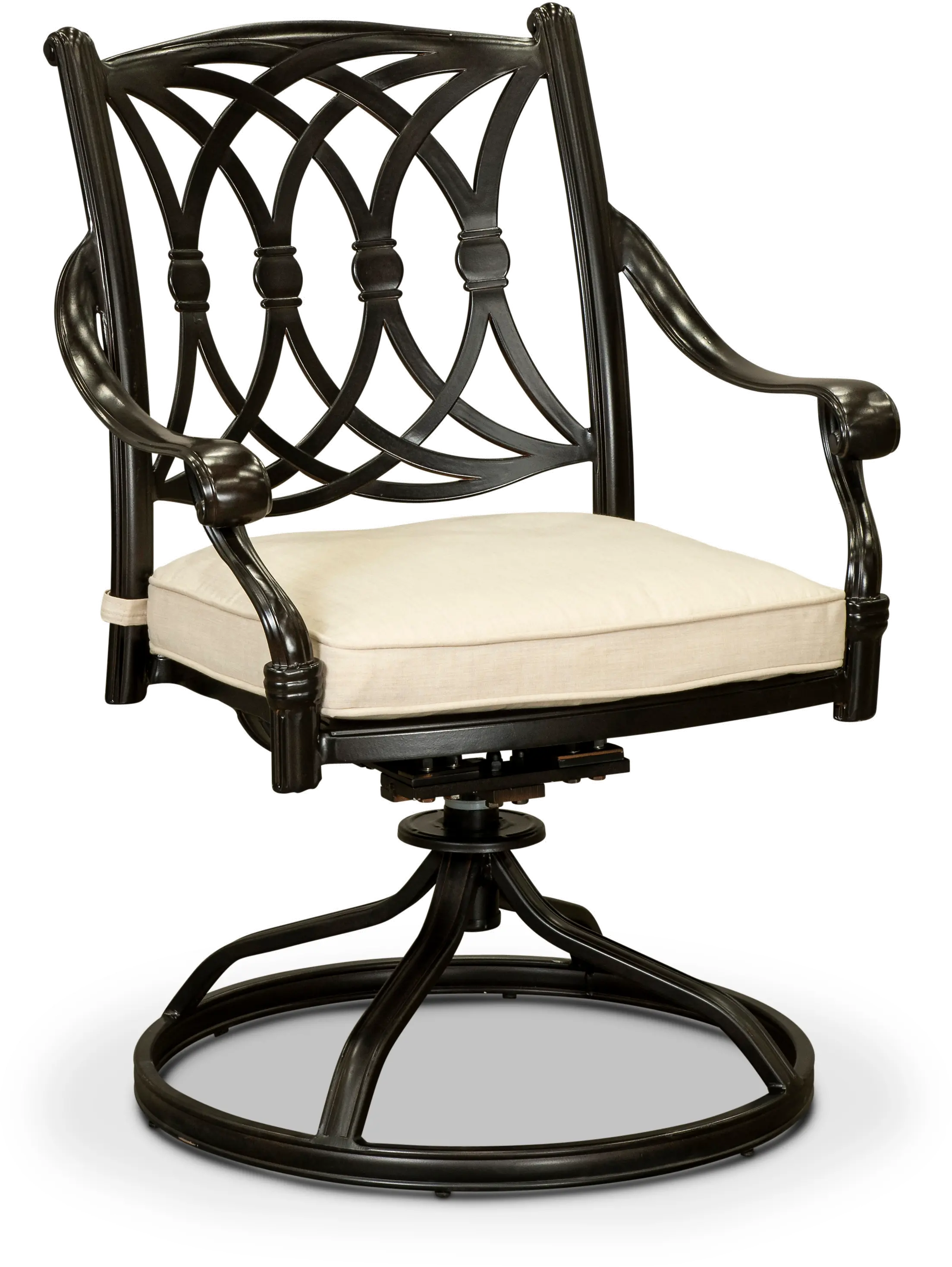 Montreal Black and Tan Swivel Rocker Patio Chair-1