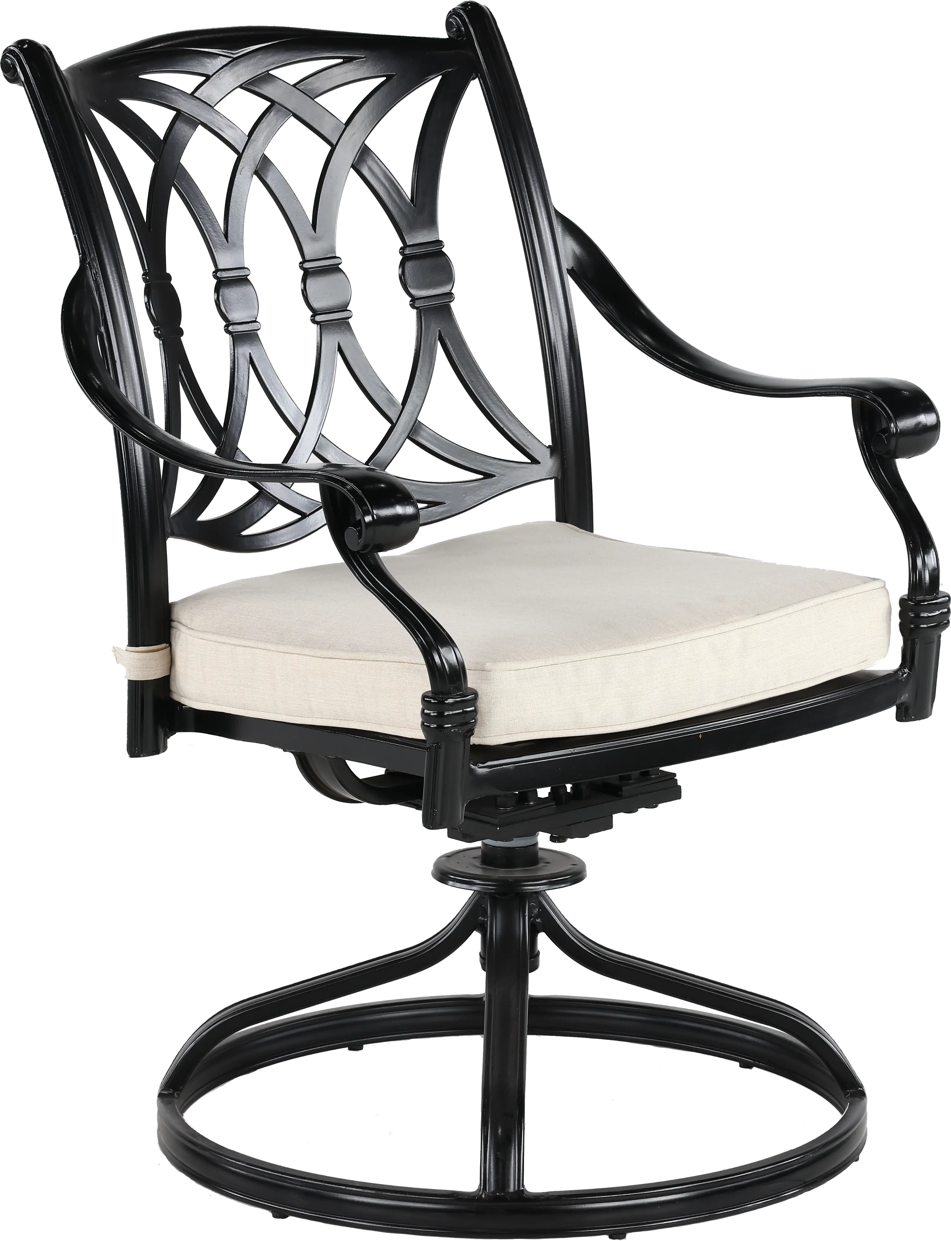 Montreal Black and Tan Swivel Rocker Patio Chair-4