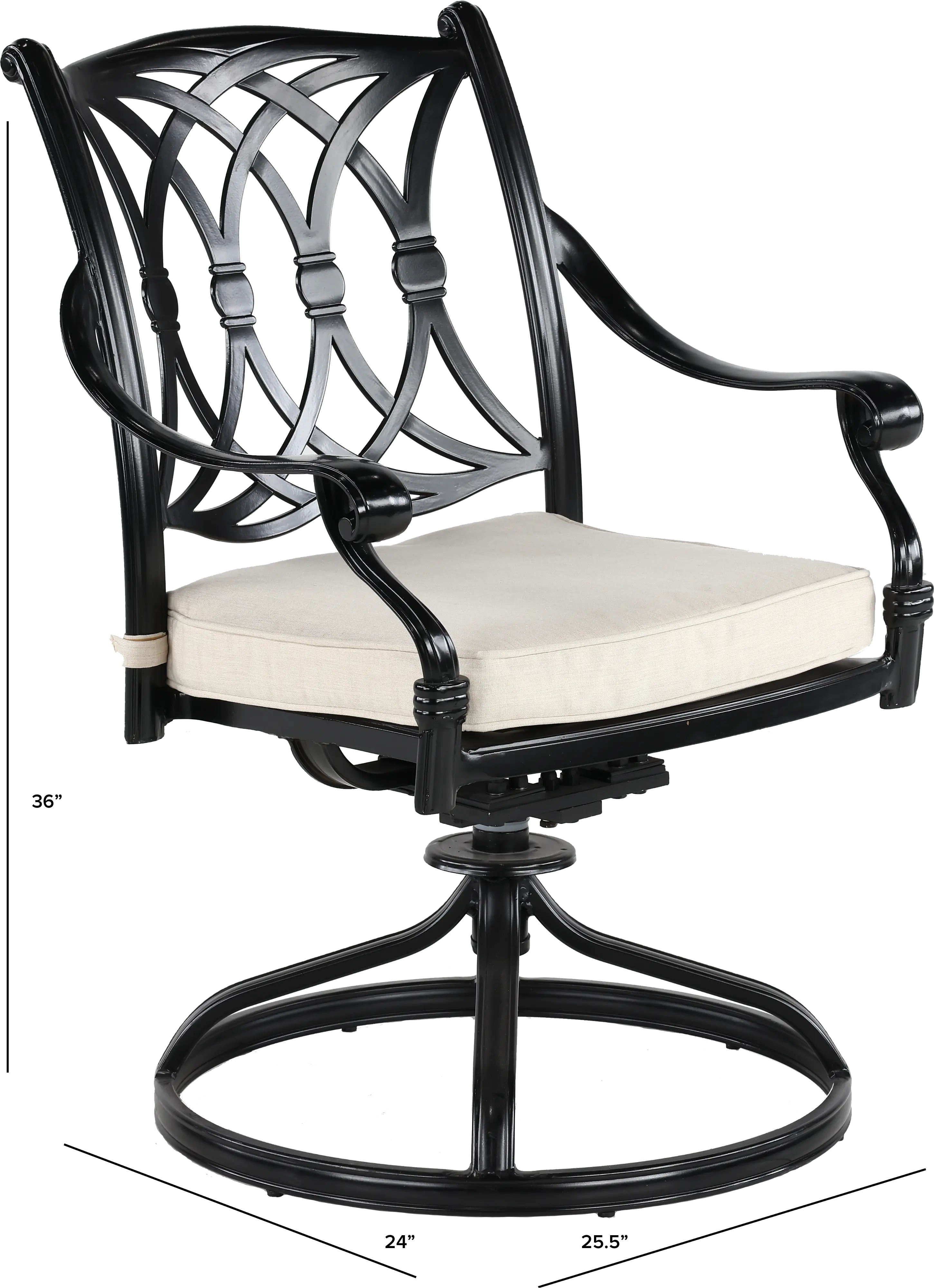 Montreal Black and Tan Swivel Rocker Patio Chair-3