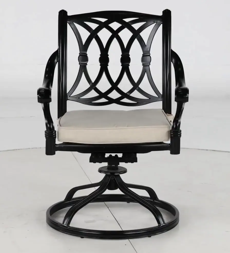 Montreal Black and Tan Swivel Rocker Patio Chair-5