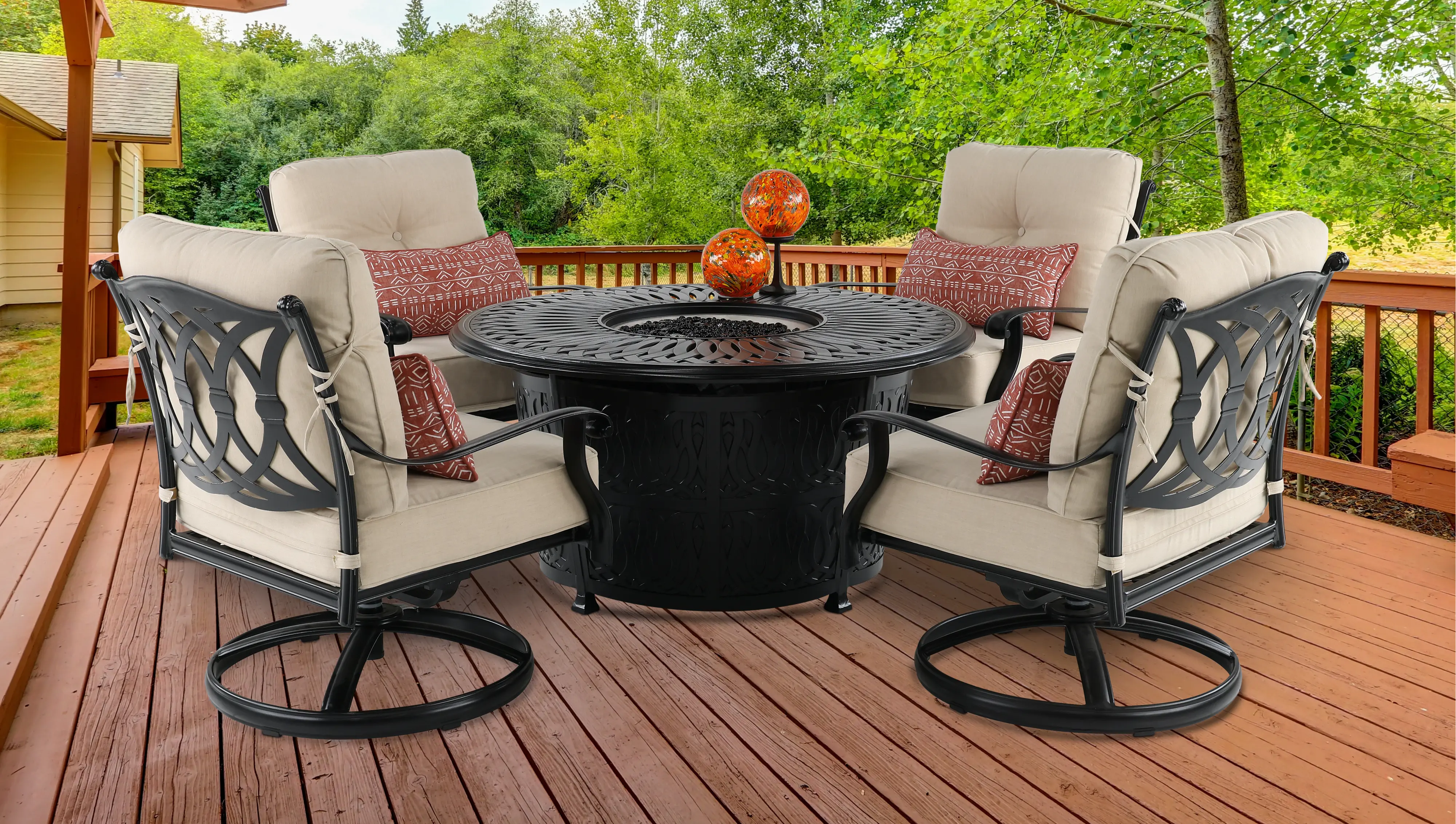 Montreal 5 Piece Chat Height Fire Pit-2