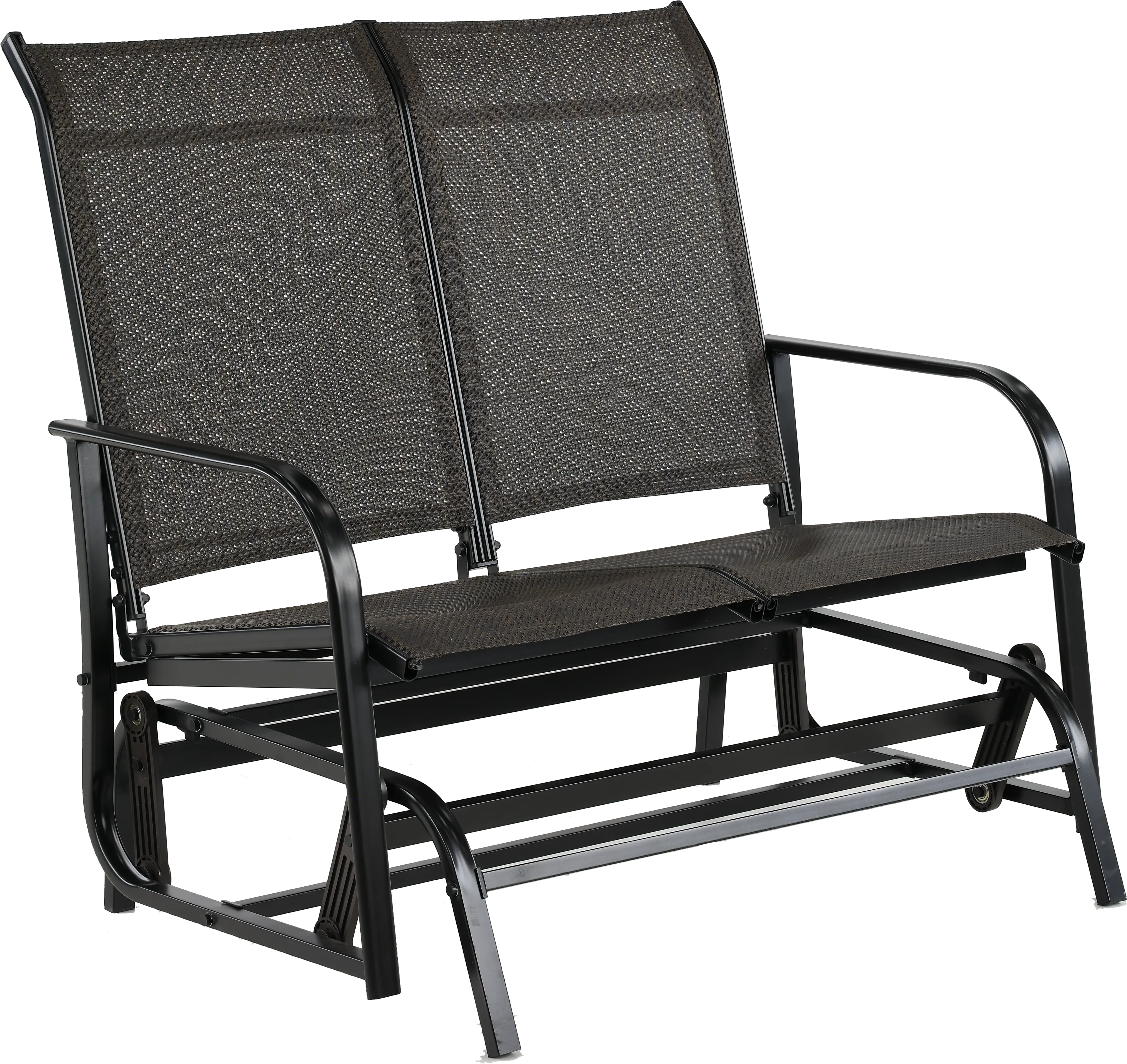 Dark Chocolate Brown Patio Loveseat Glider-4