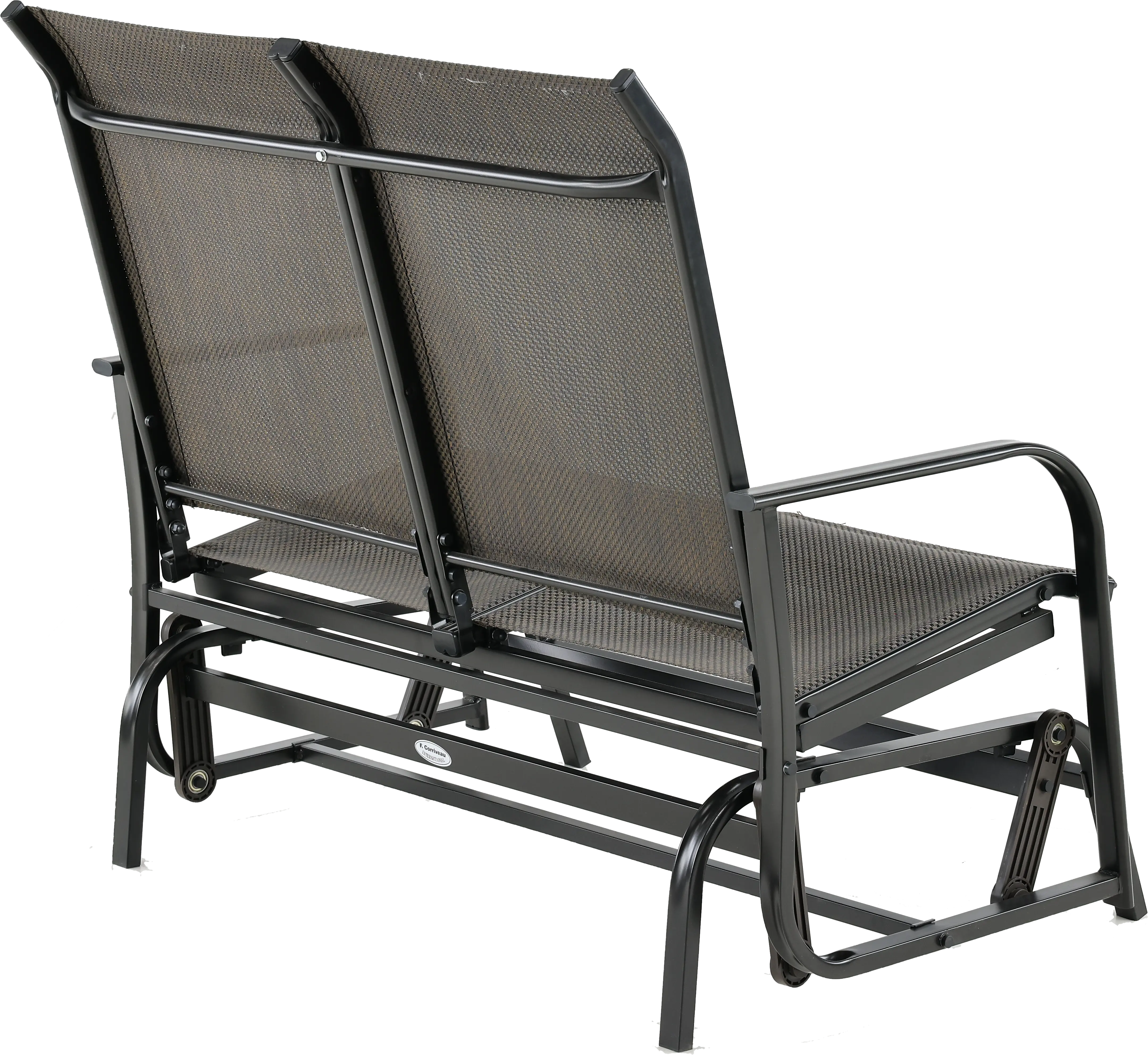 Dark Chocolate Brown Patio Loveseat Glider-8