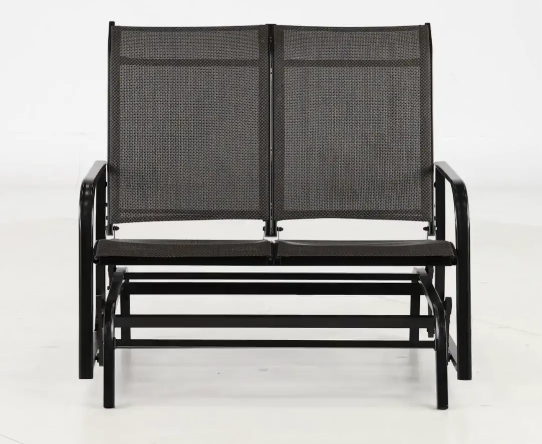 Dark Chocolate Brown Patio Loveseat Glider-9