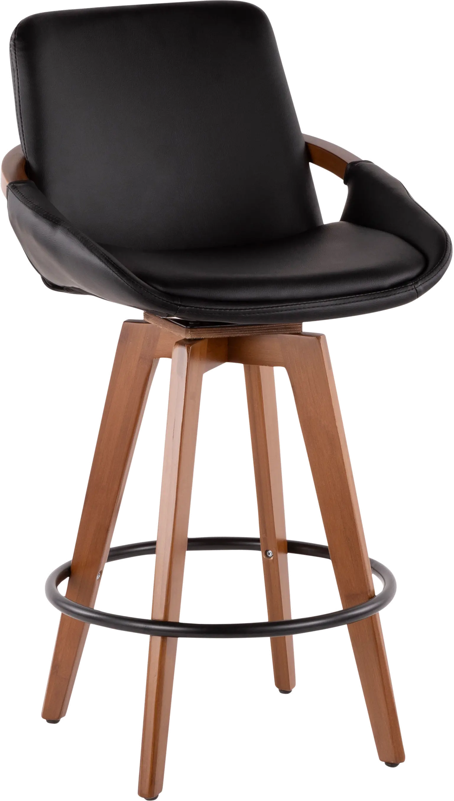 B26-COSMO WL+BK Cosmo Black and Brown Counter Height Stool-1