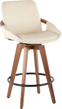 B26-COSMO WL+CR Cosmo Cream and Brown Counter Height Stool