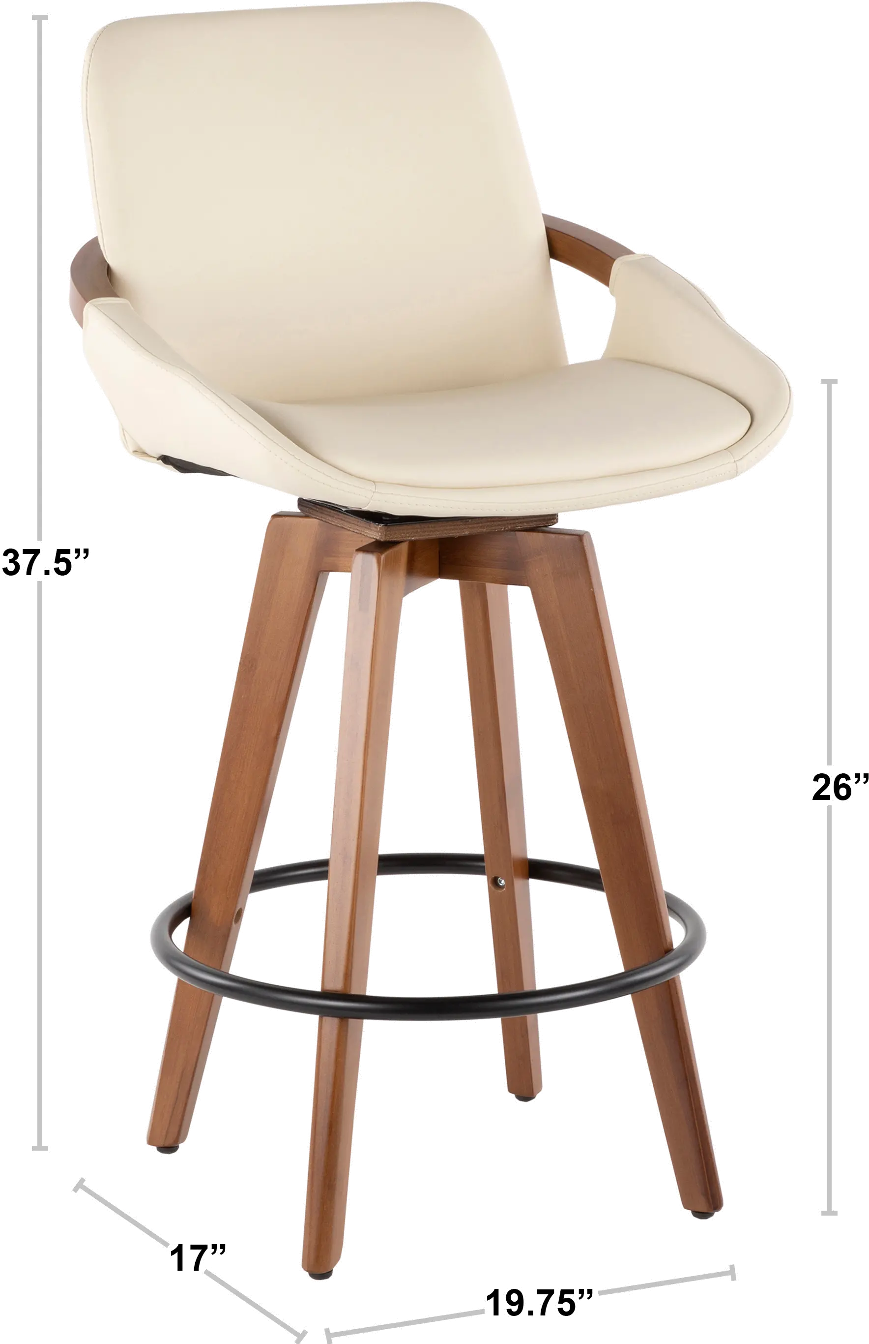 B26-COSMO WL+CR Cosmo Cream and Brown Counter Height Stool-6