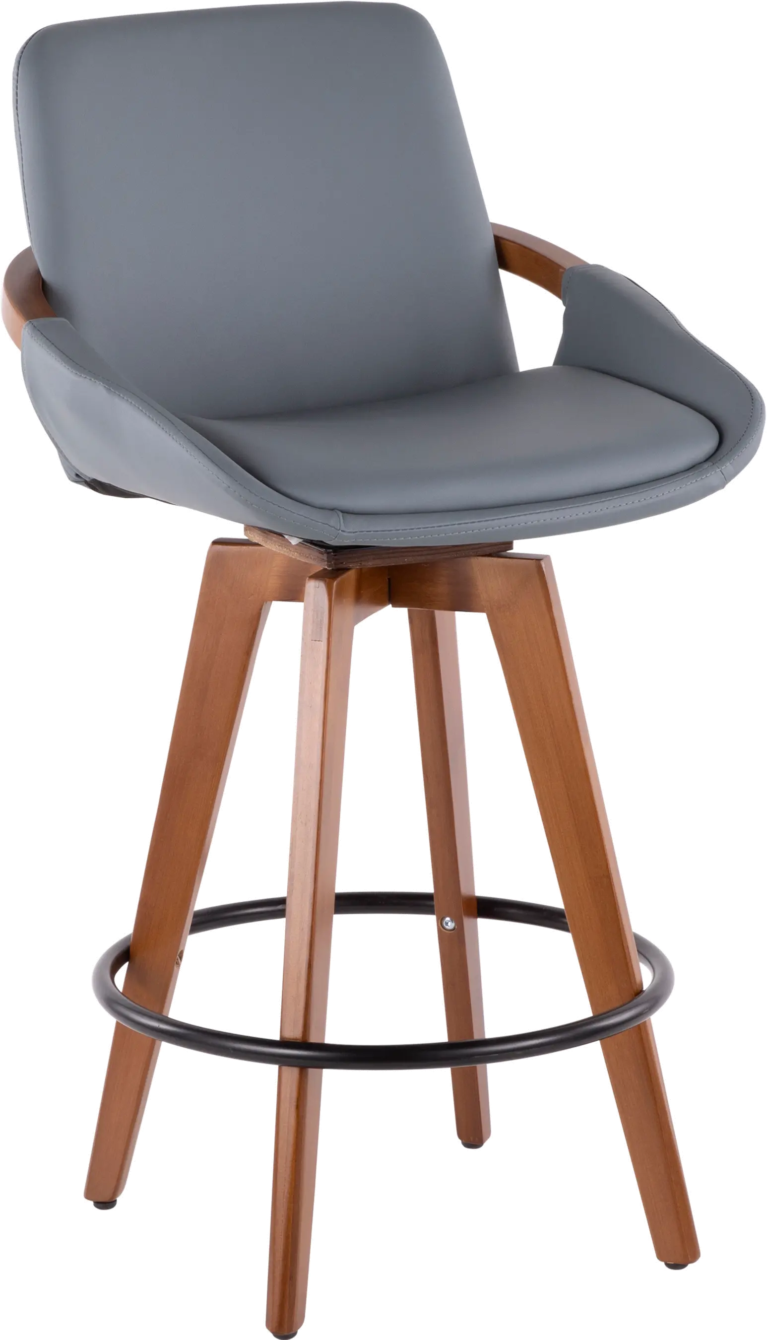 B26-COSMO WL+GY Cosmo Gray and Brown Counter Height Stool-1