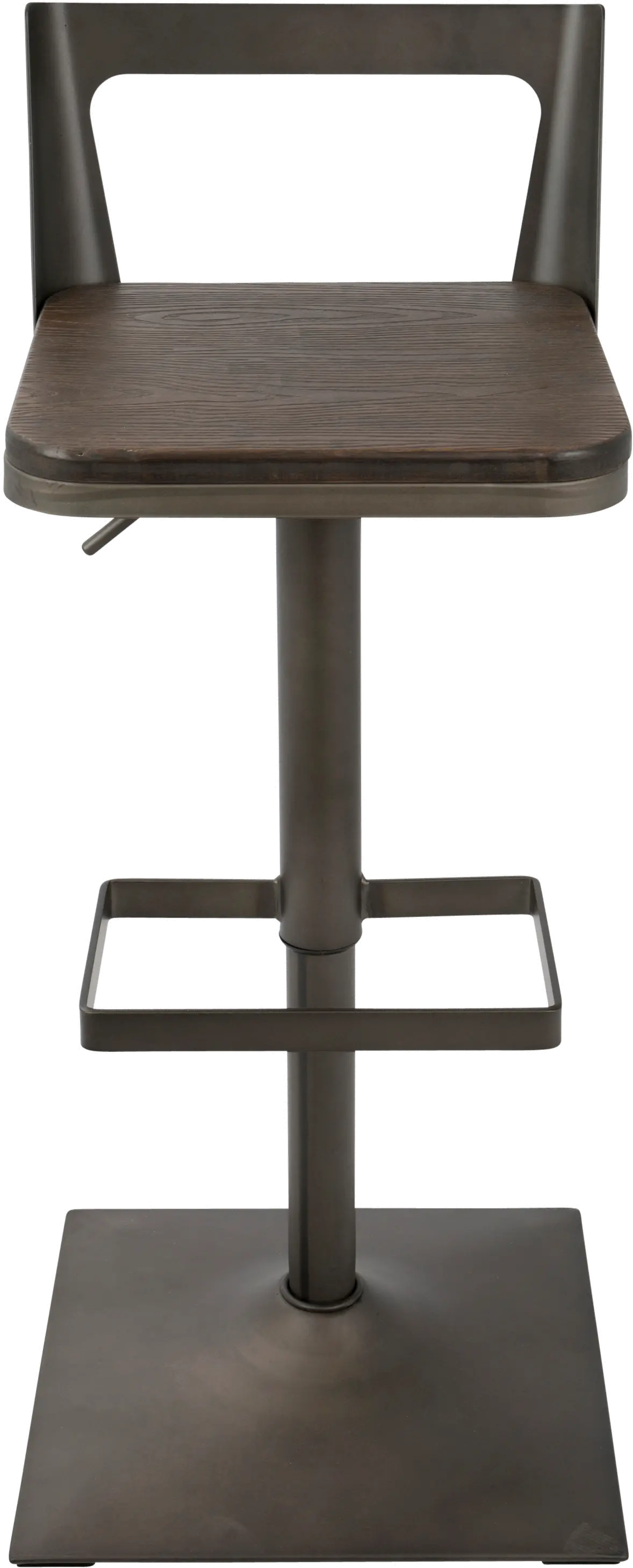 BS-SAMR AN+ESP Samurai Antique Metal and Brown Adjustable Bar Stool-3