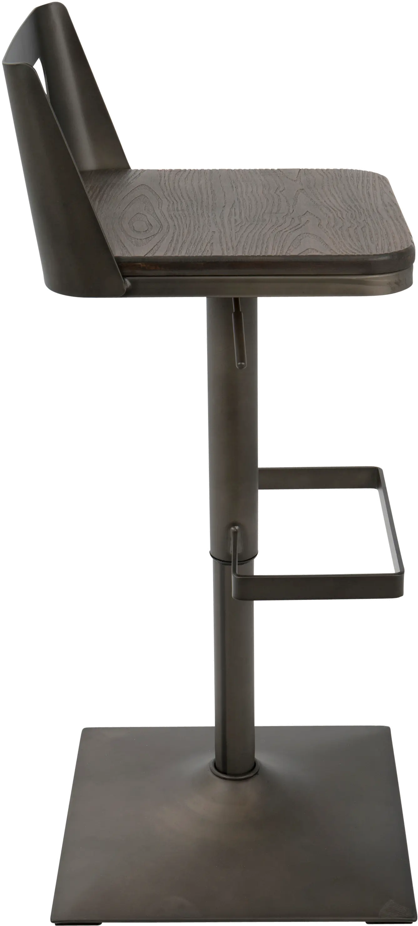 BS-SAMR AN+ESP Samurai Antique Metal and Brown Adjustable Bar Stool-4