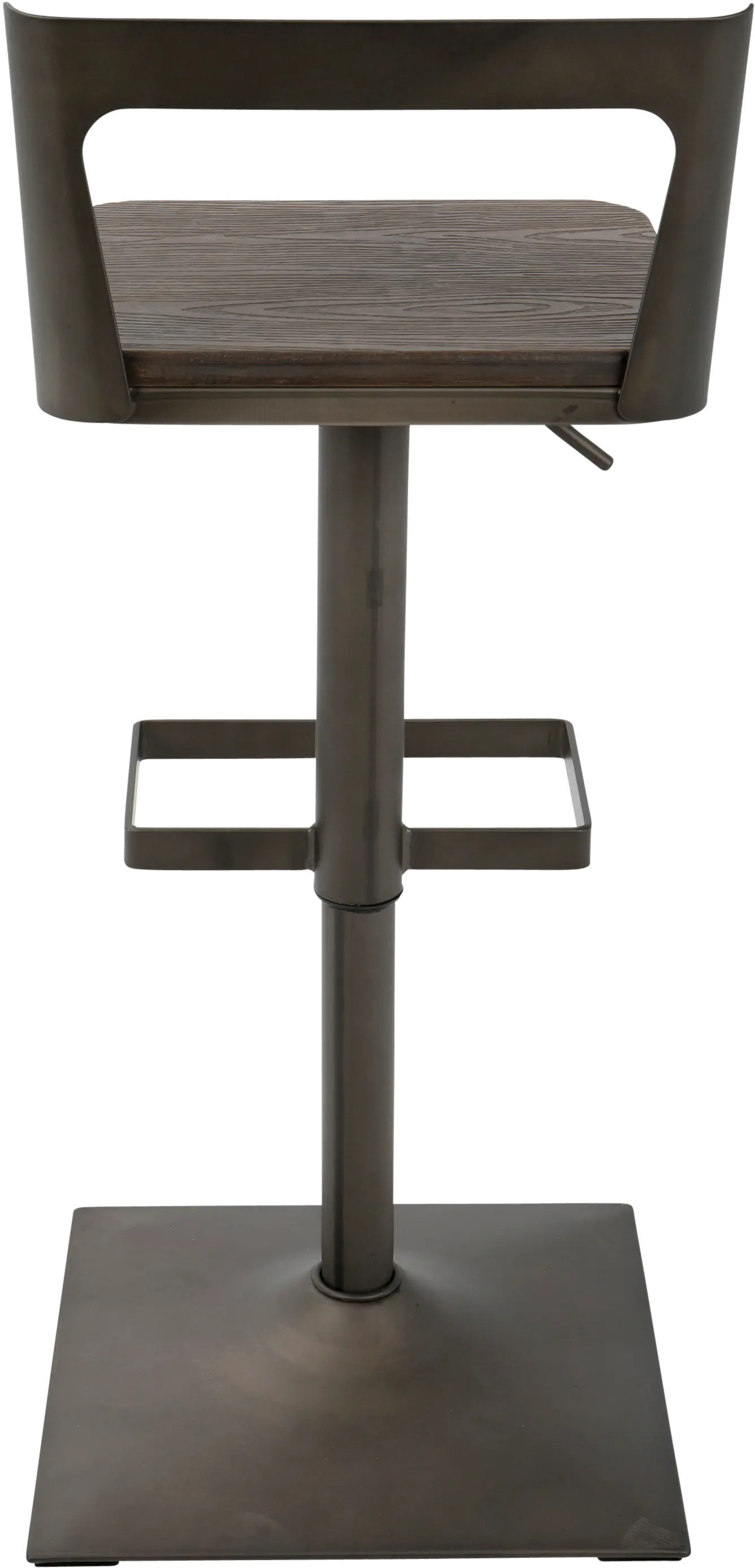 BS-SAMR AN+ESP Samurai Antique Metal and Brown Adjustable Bar Stool-5