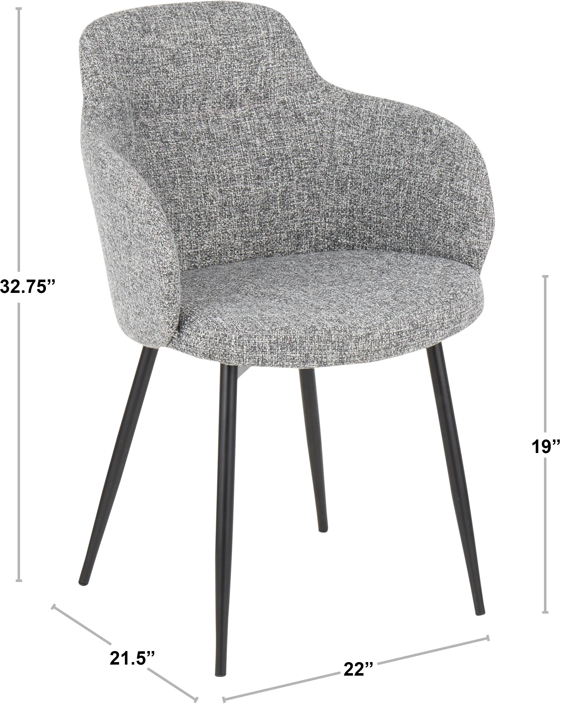 CH-BOYNE BKDGY Boyne Gray Upholstered Dining Room Chair-7