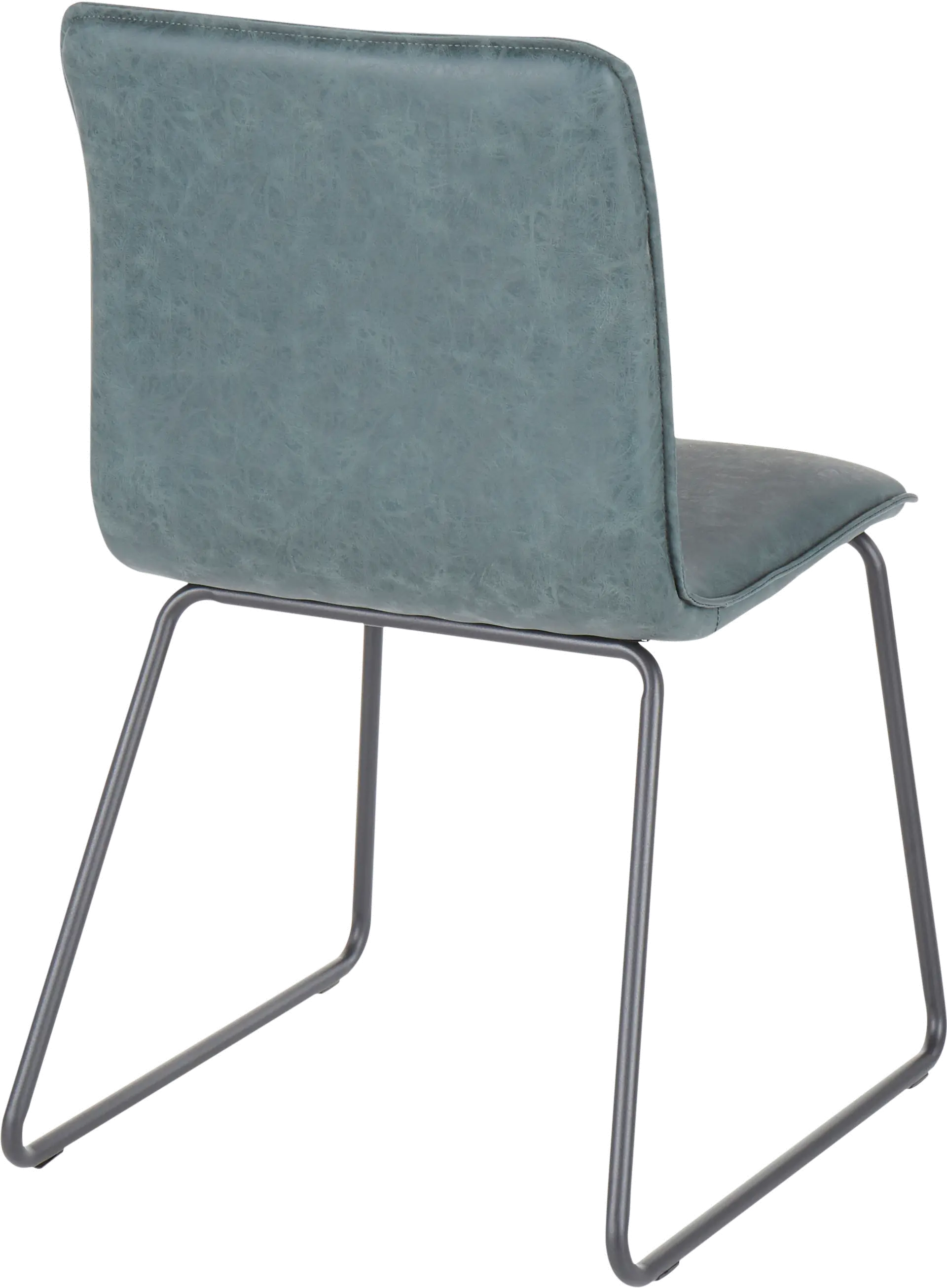 CH-CASPER BKGN2 Casper Green Faux Leather Dining Room Chair (Set of 2)-5