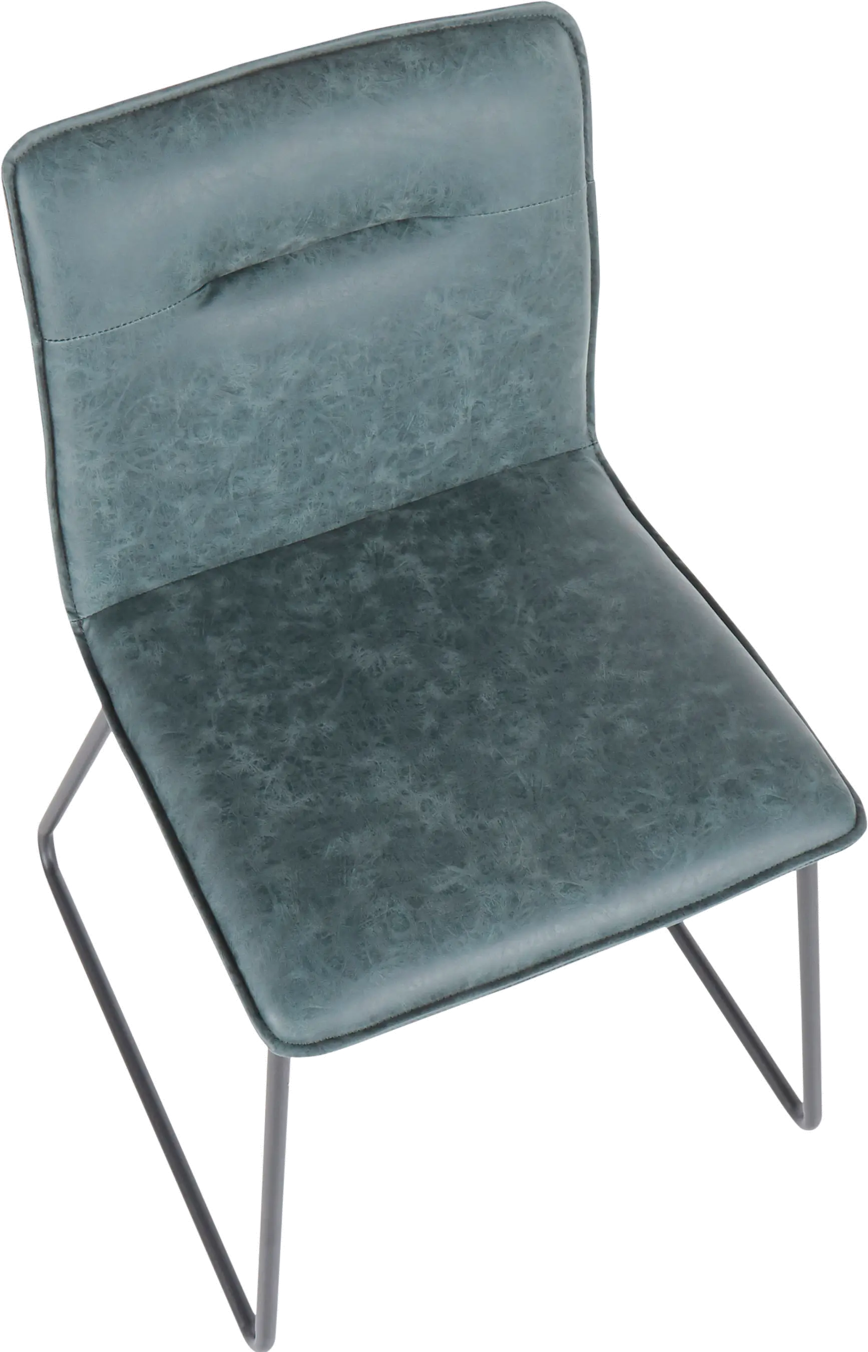 CH-CASPER BKGN2 Casper Green Faux Leather Dining Room Chair (Set of 2)-7