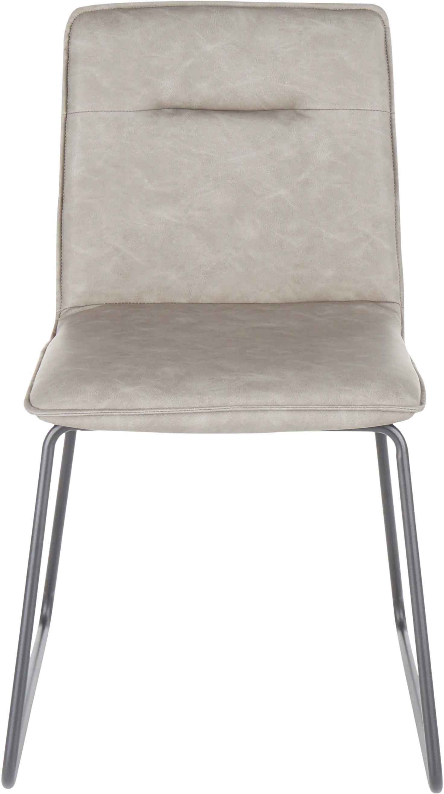 CH-CASPER BKGY2 Casper Gray Faux Leather Dining Room Chair (Set of 2)-3