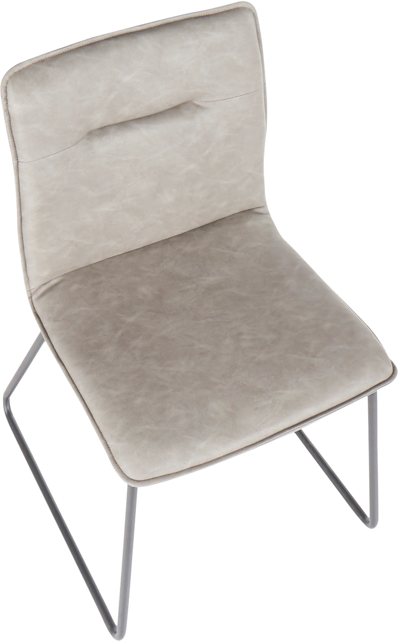 CH-CASPER BKGY2 Casper Gray Faux Leather Dining Room Chair (Set of 2)-6