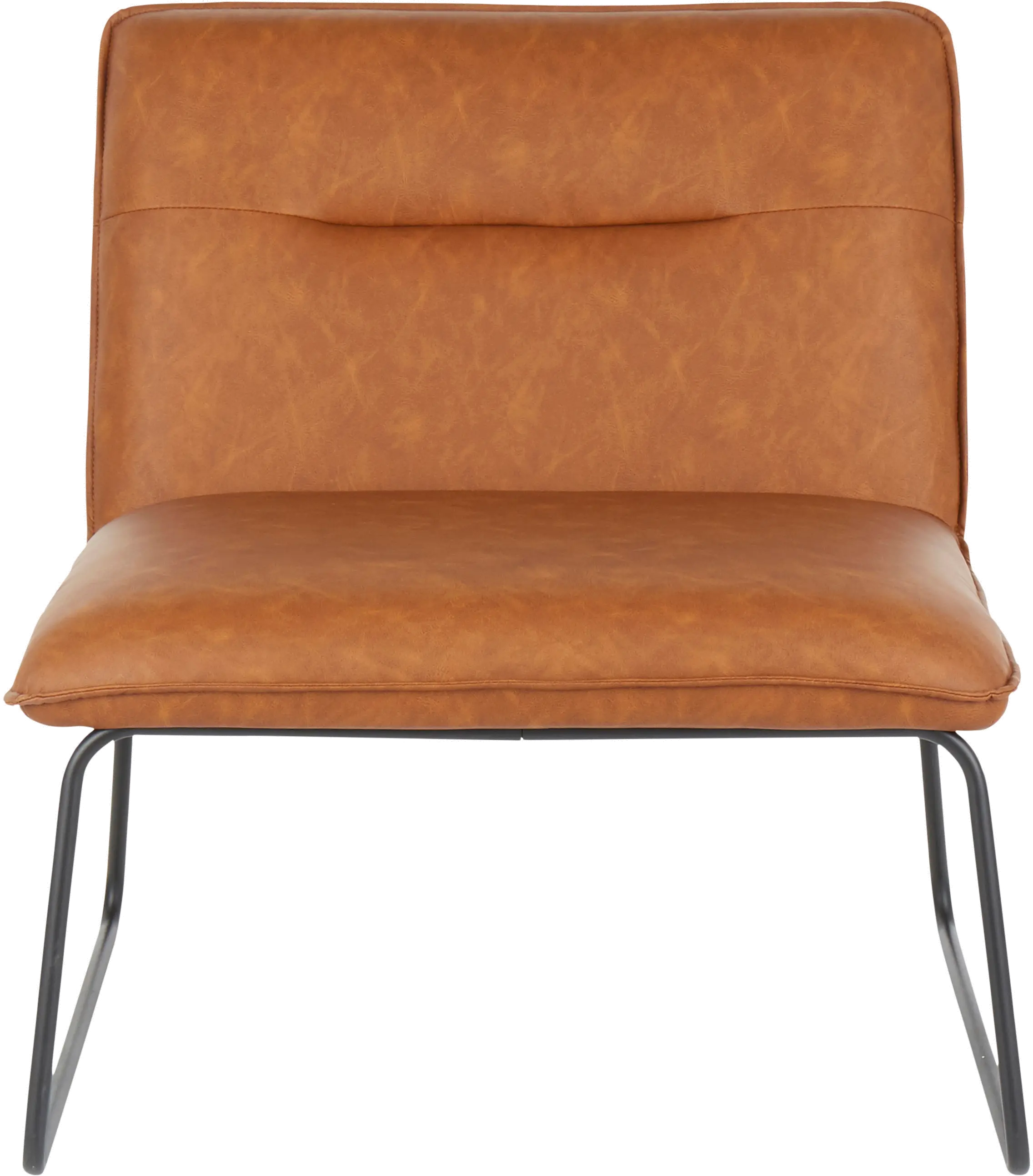 CHR-CASPER BKCAM Casper Industrial Camel Faux Leather Accent Chair-1