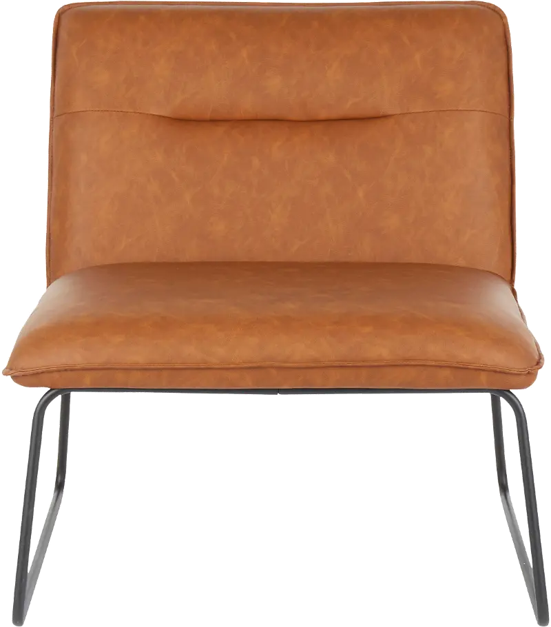 Casper Industrial Camel Faux Leather Accent Chair