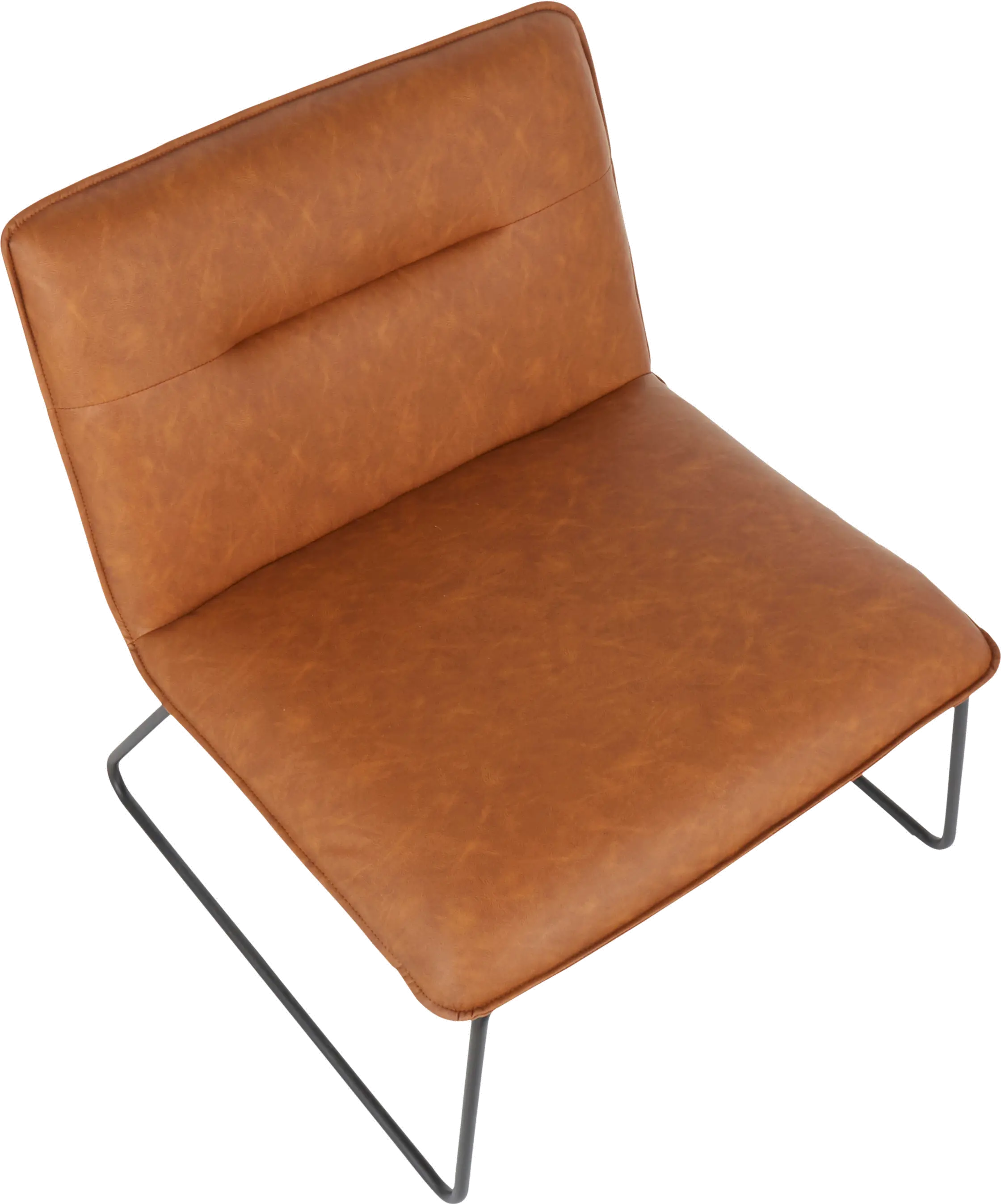 CHR-CASPER BKCAM Casper Industrial Camel Faux Leather Accent Chair-6