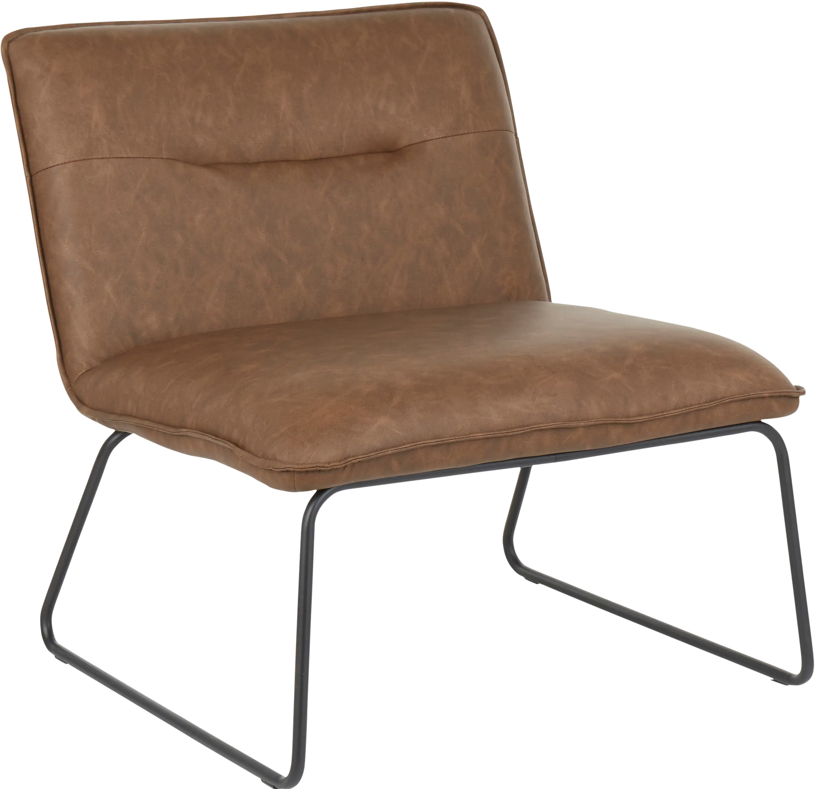 CHR-CASPER BKE Casper Industrial Espresso Brown Faux Leather Accent Chair-1