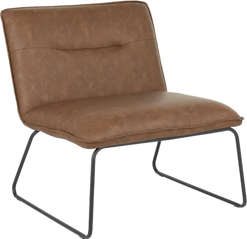 Casper Industrial Espresso Brown Faux Leather Accent Chair
