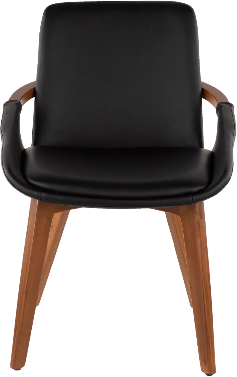 Cosmo Black Faux Leather Dining Arm Chair
