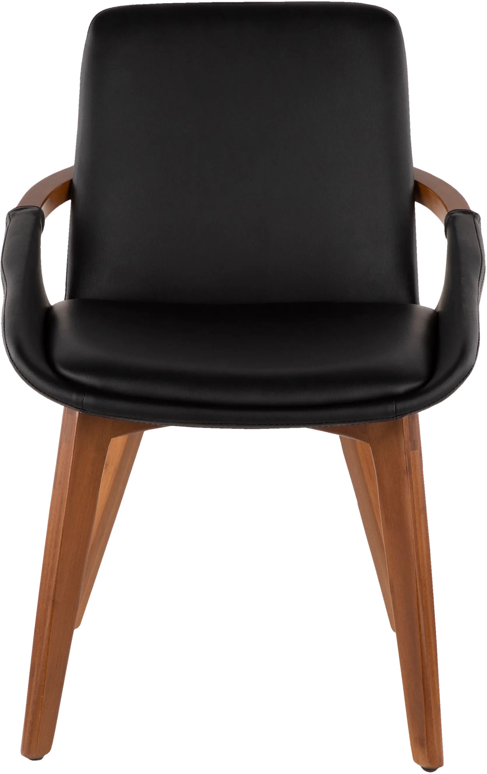 CH-COSMO WL+BK Cosmo Black Faux Leather Dining Armchair-1