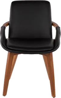 CH-COSMO WL+BK Cosmo Black Faux Leather Dining Armchair