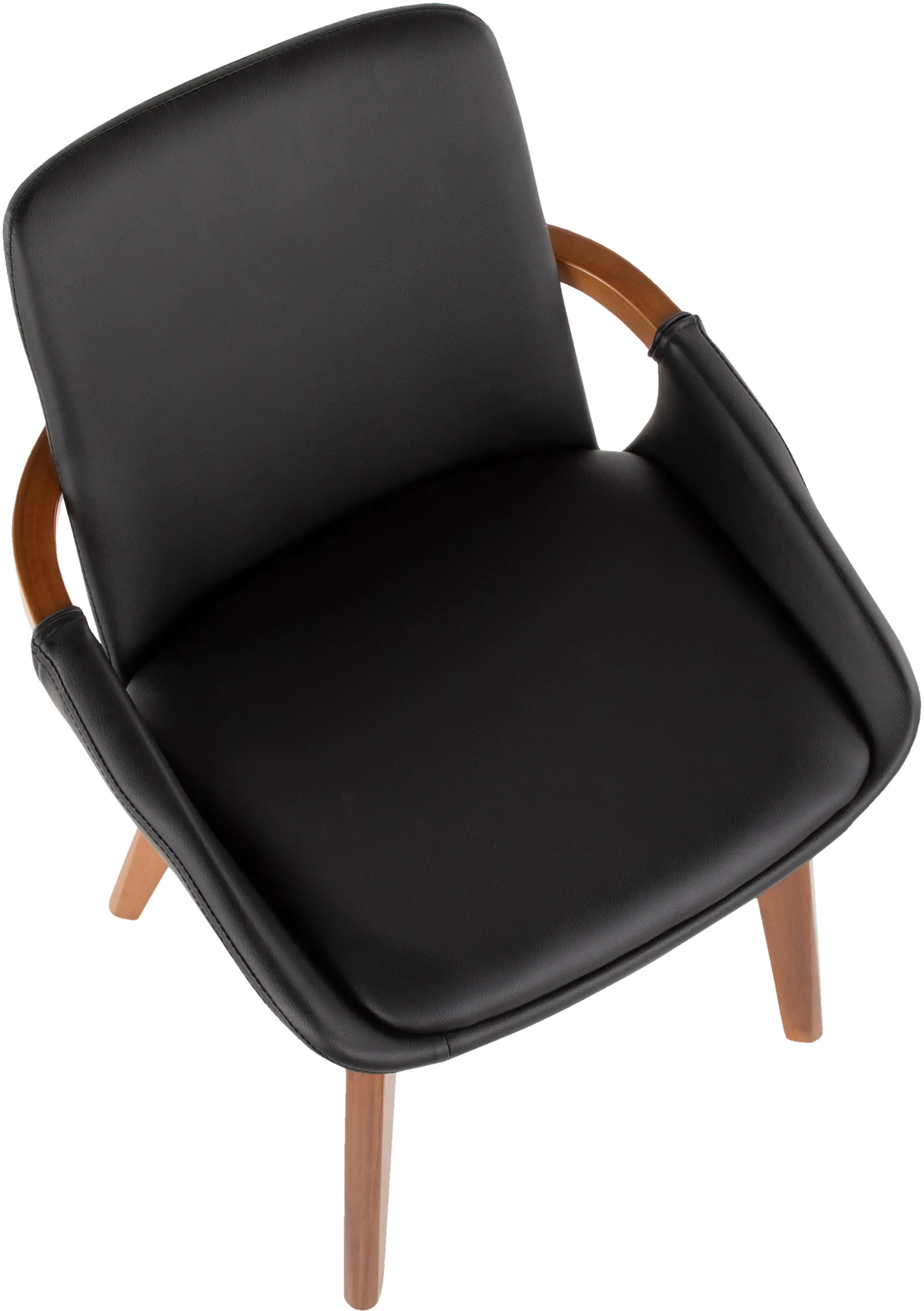 CH-COSMO WL+BK Cosmo Black Faux Leather Dining Armchair-4