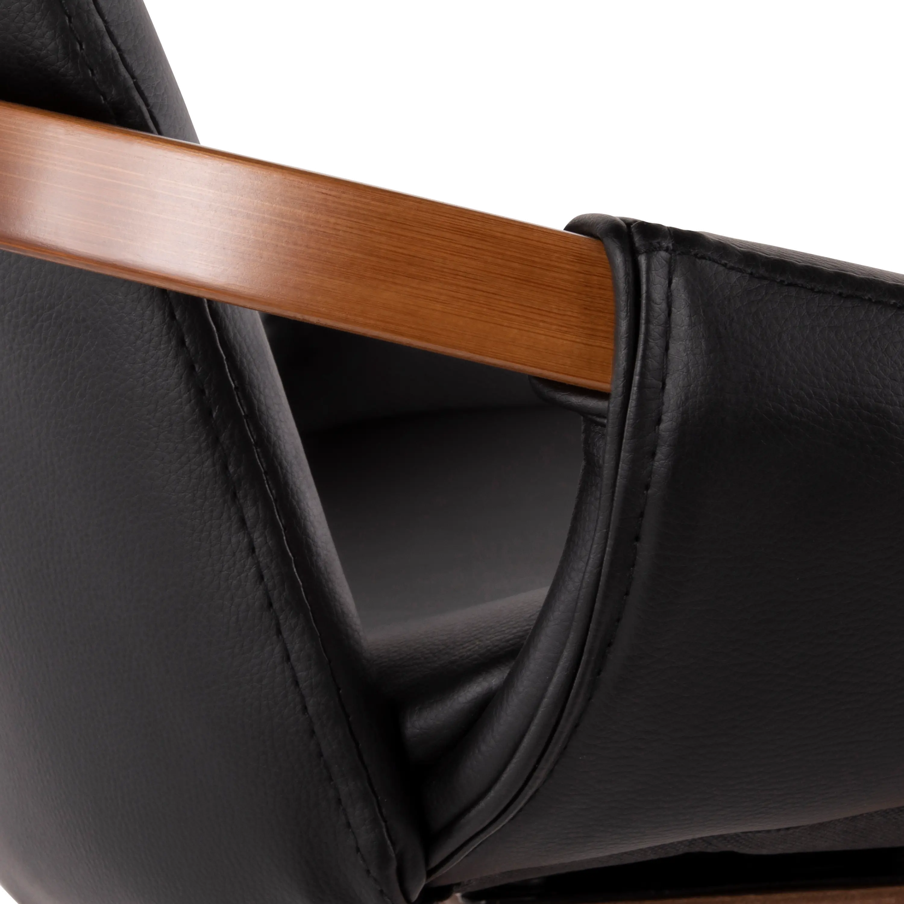 CH-COSMO WL+BK Cosmo Black Faux Leather Dining Armchair-2
