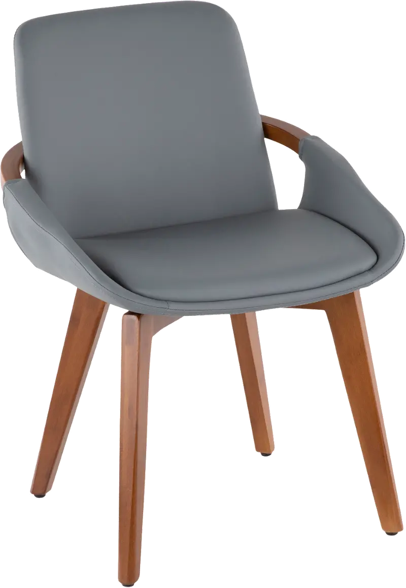 Cosmo Gray Faux Leather Dining Arm Chair