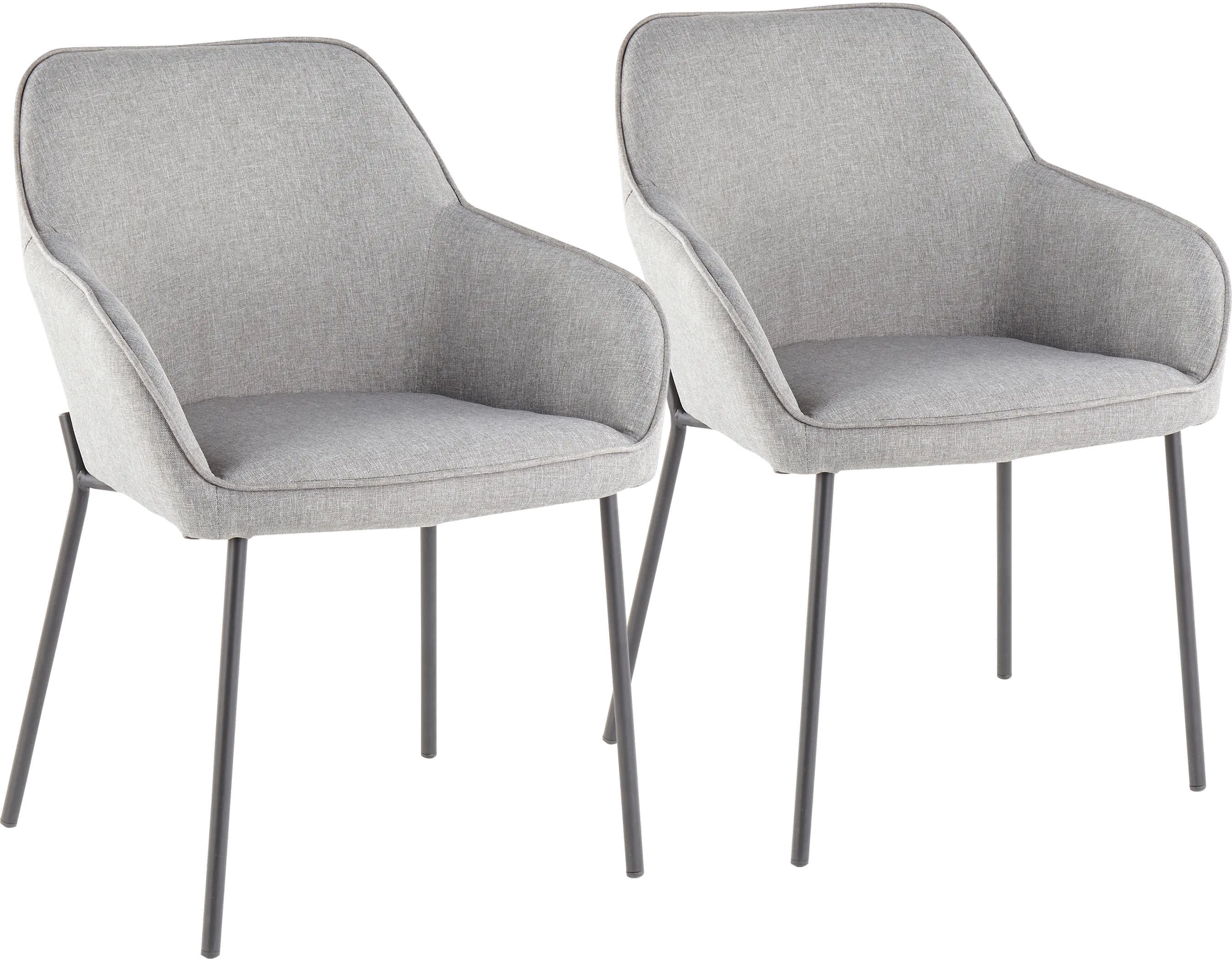 DC-DANIELLA BKGY2 Contemporary Gray and Black Dining Room Chair (Set of 2) - Daniella-1