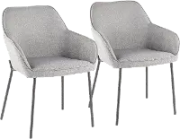 DC-DANIELLA BKGY2 Contemporary Gray and Black Dining Room Chair (Set of 2) - Daniella